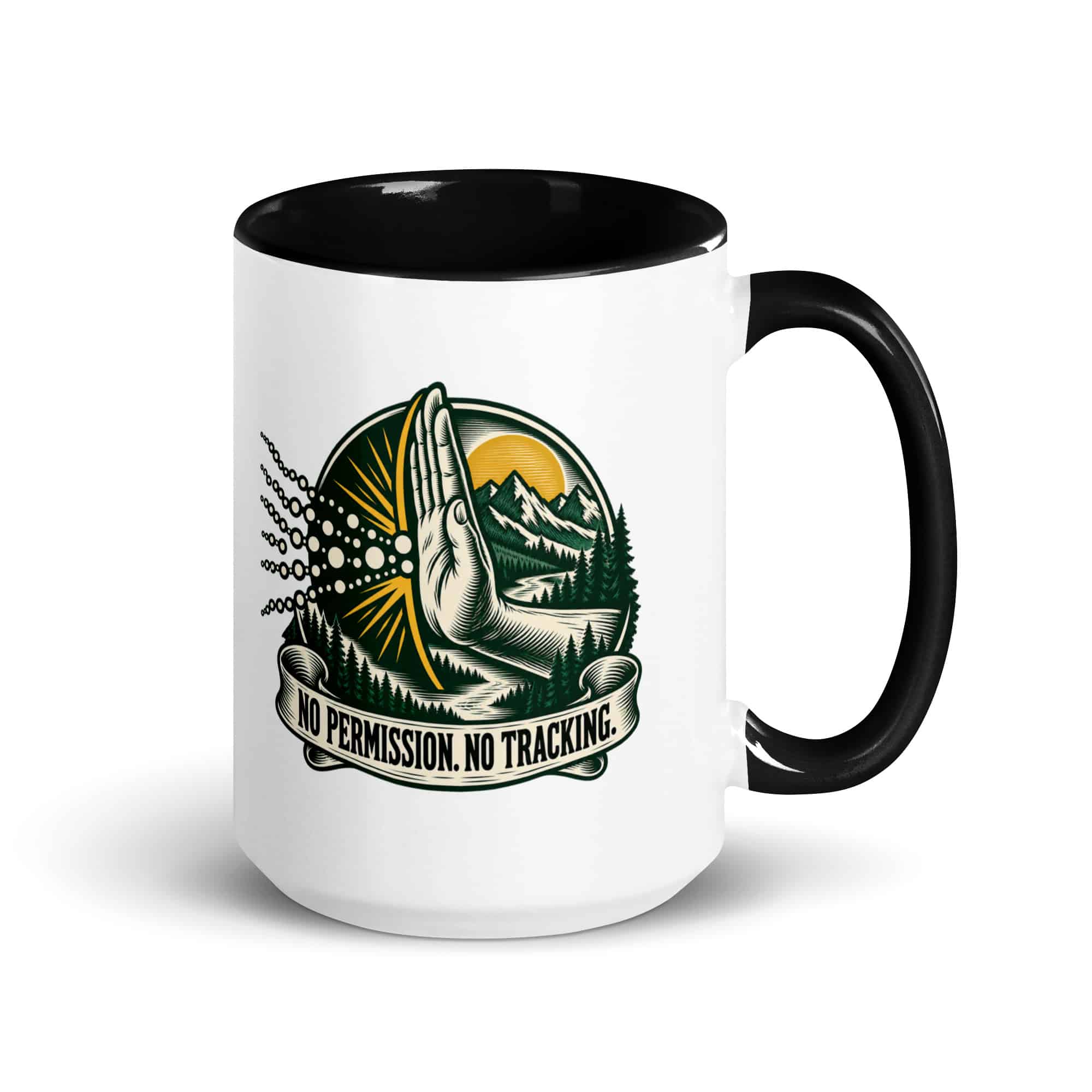Color Inside Coffee Mug: No permission. No tracking.