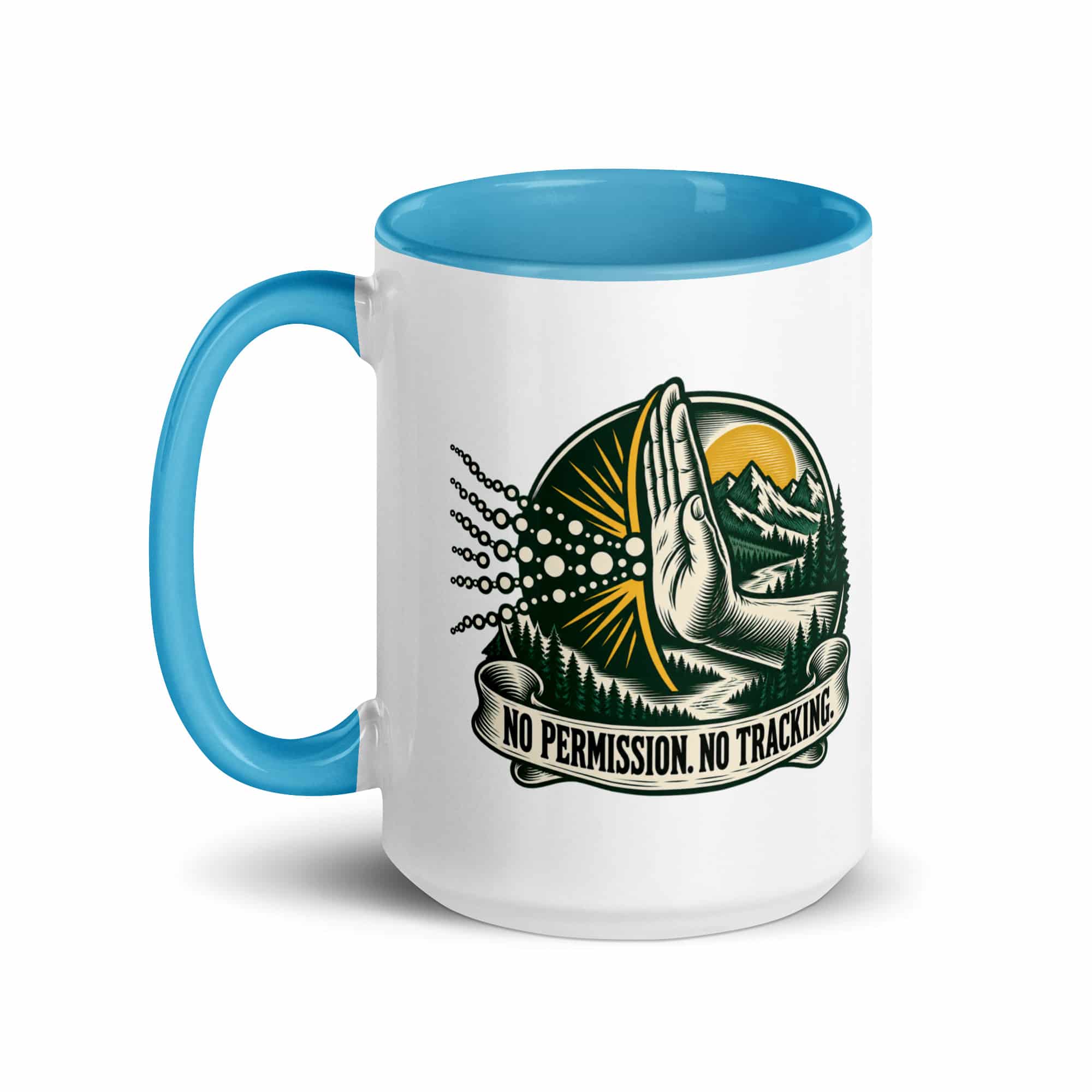 Color Inside Coffee Mug: No permission. No tracking.