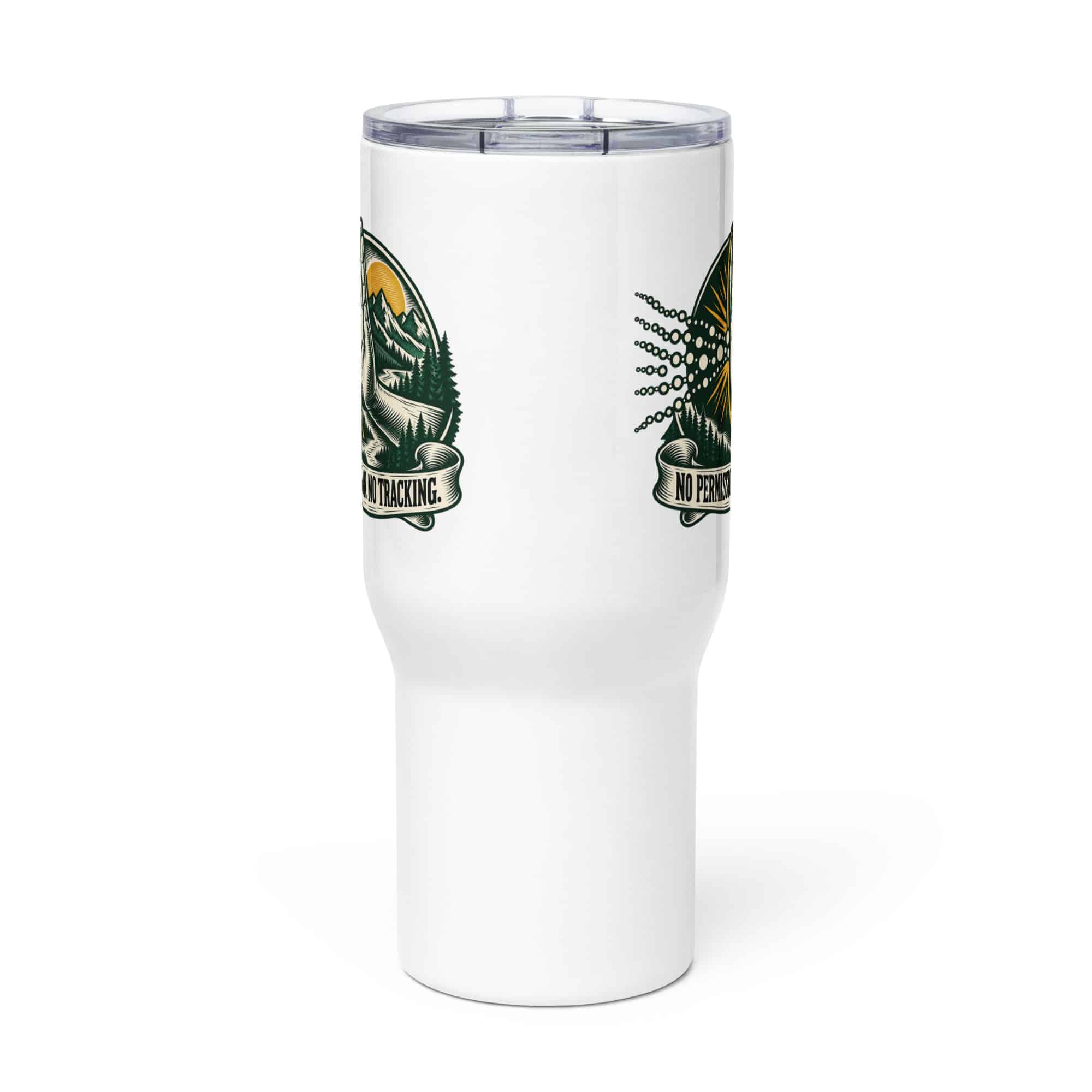 Travel Mug: No permission. No tracking.