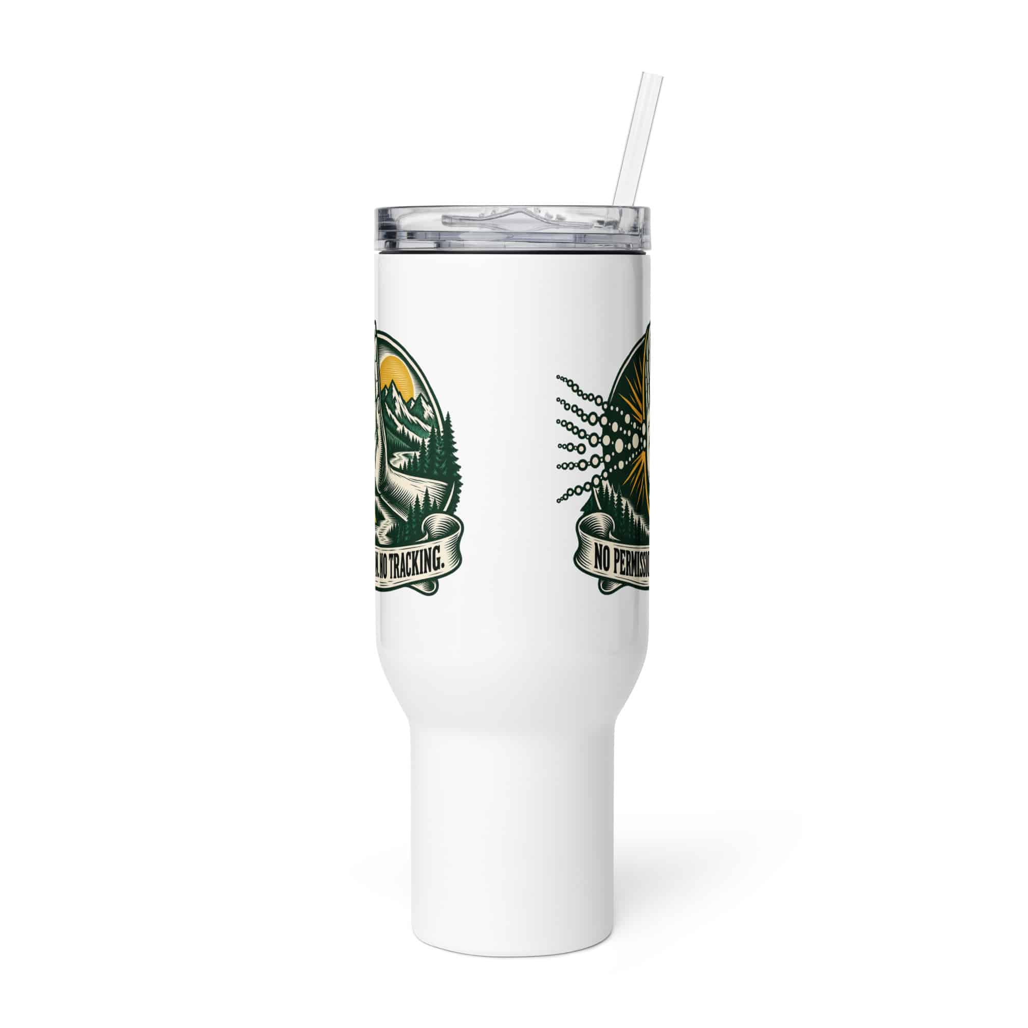 Travel Mug: No permission. No tracking.
