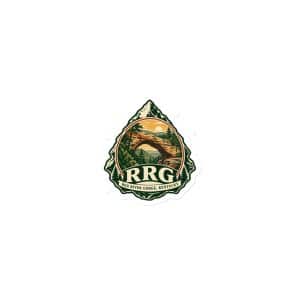 Red River Gorge Die-Cut Magnet: RRG, Vintage Round Badge - 3″×3″ - Main