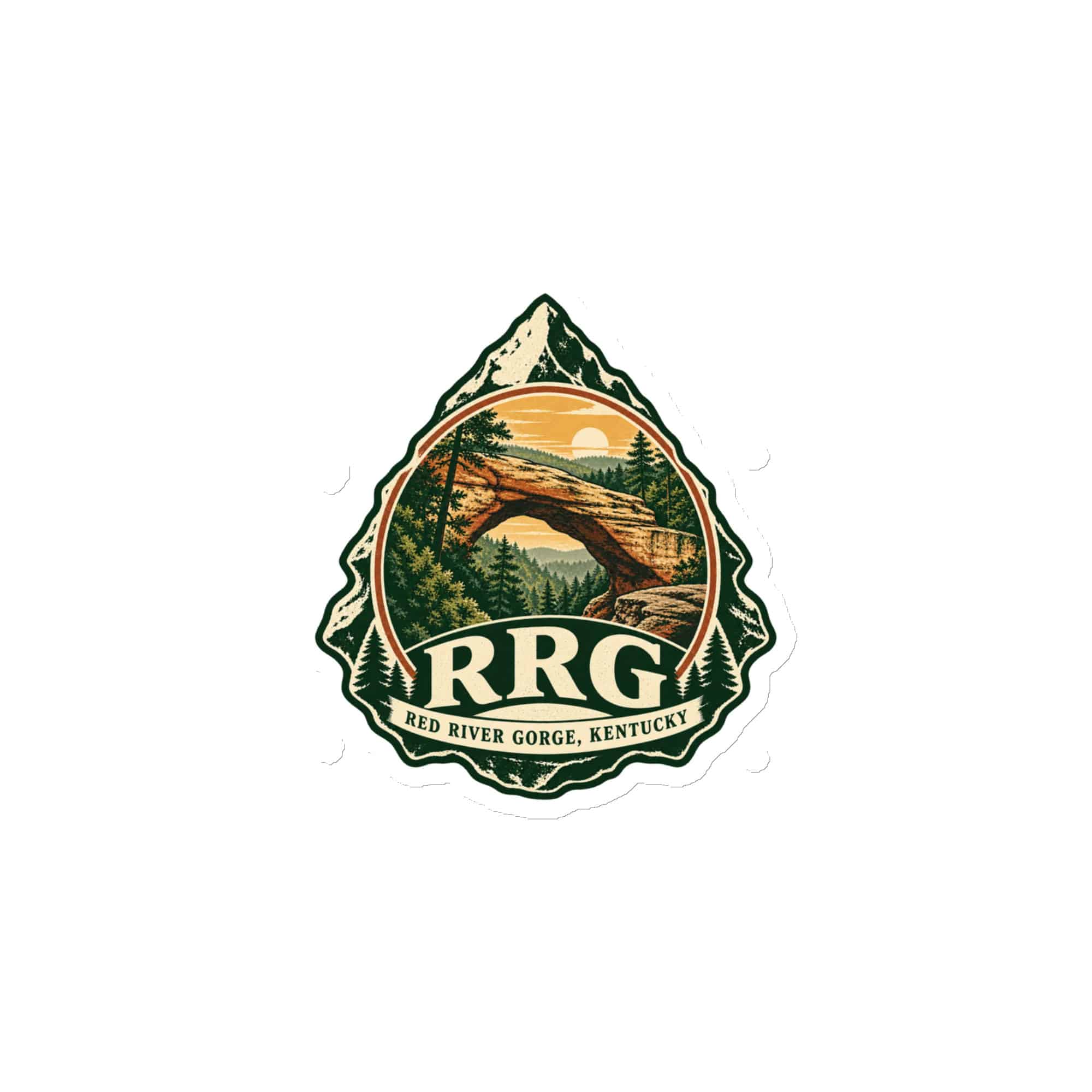 Red River Gorge Die-Cut Magnet: RRG, Vintage Round Badge