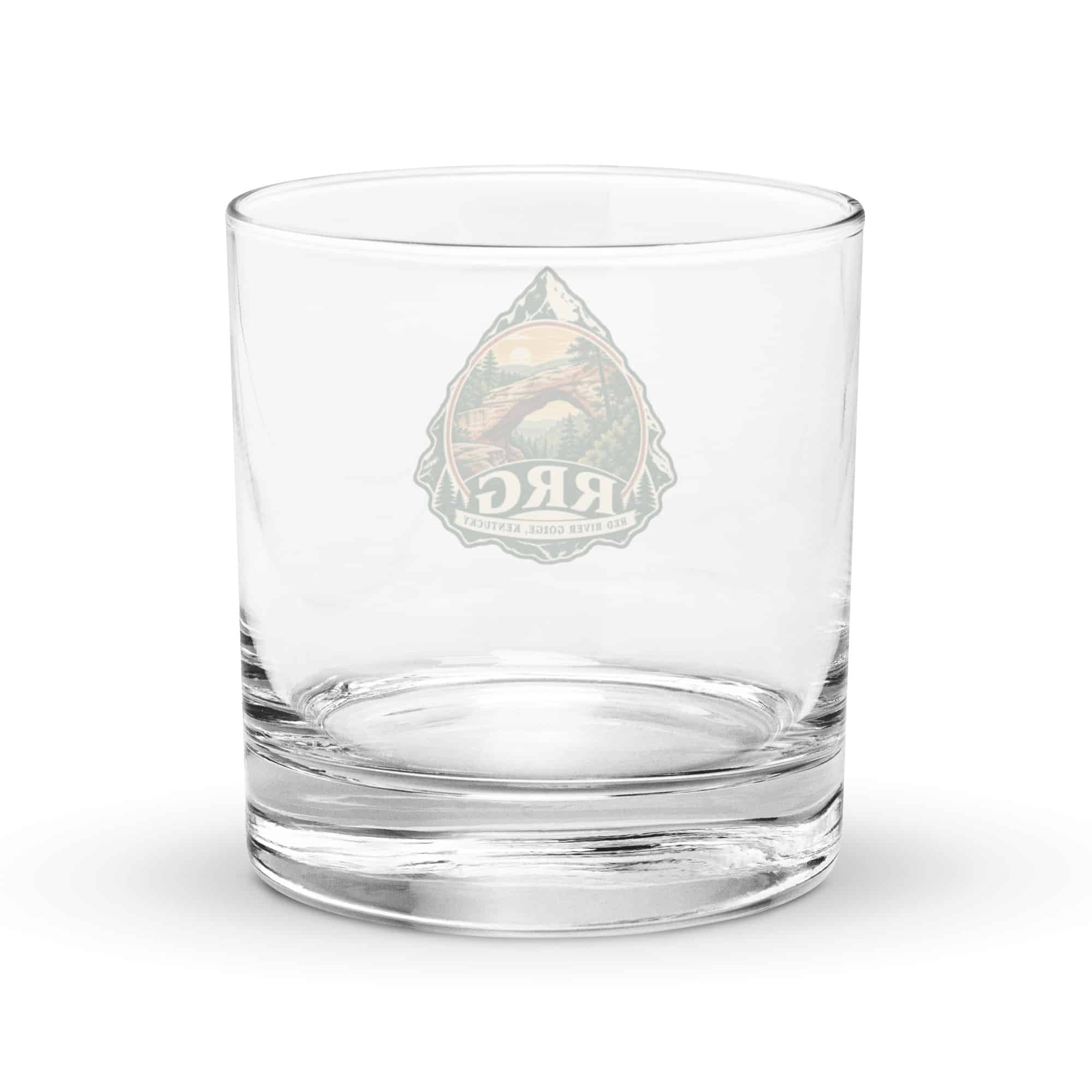 Red River Gorge Rocks Glass: RRG, Vintage Round Badge