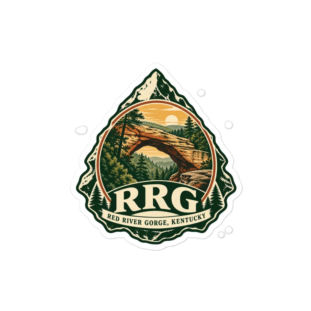 Red River Gorge Vinyl Sticker: RRG, Vintage Round Badge