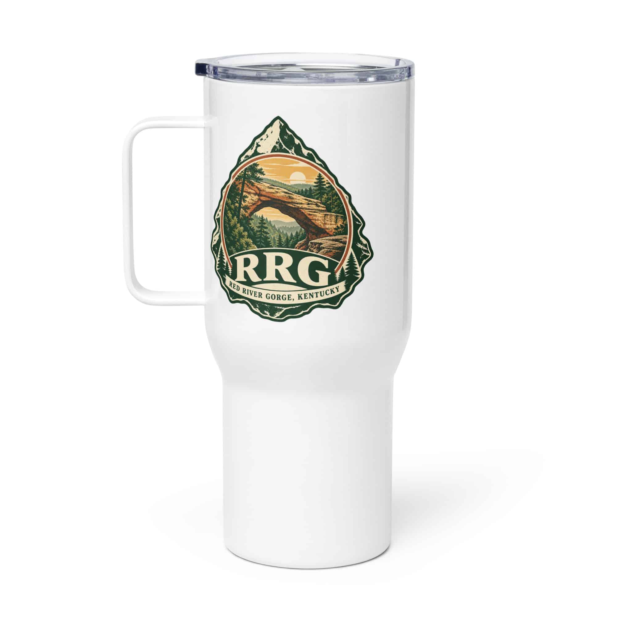 Red River Gorge Travel Mug: RRG, Vintage Round Badge