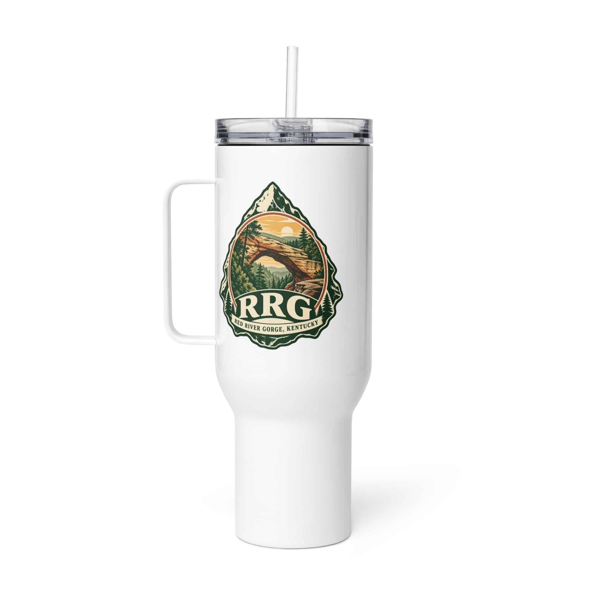 Red River Gorge Travel Mug: RRG, Vintage Round Badge