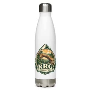 Red River Gorge Stainless Steel Water Bottle: RRG, Vintage Round Badge - 17 oz - Main