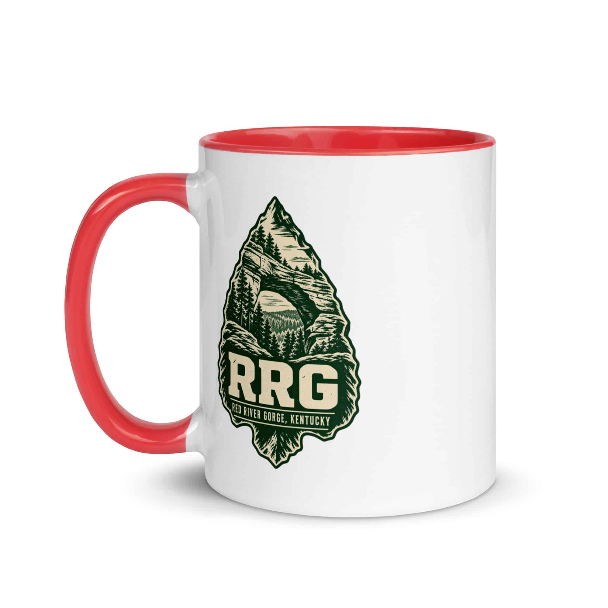 Red River Gorge Color Inside Coffee Mug: RRG, Forest Ink Stamp