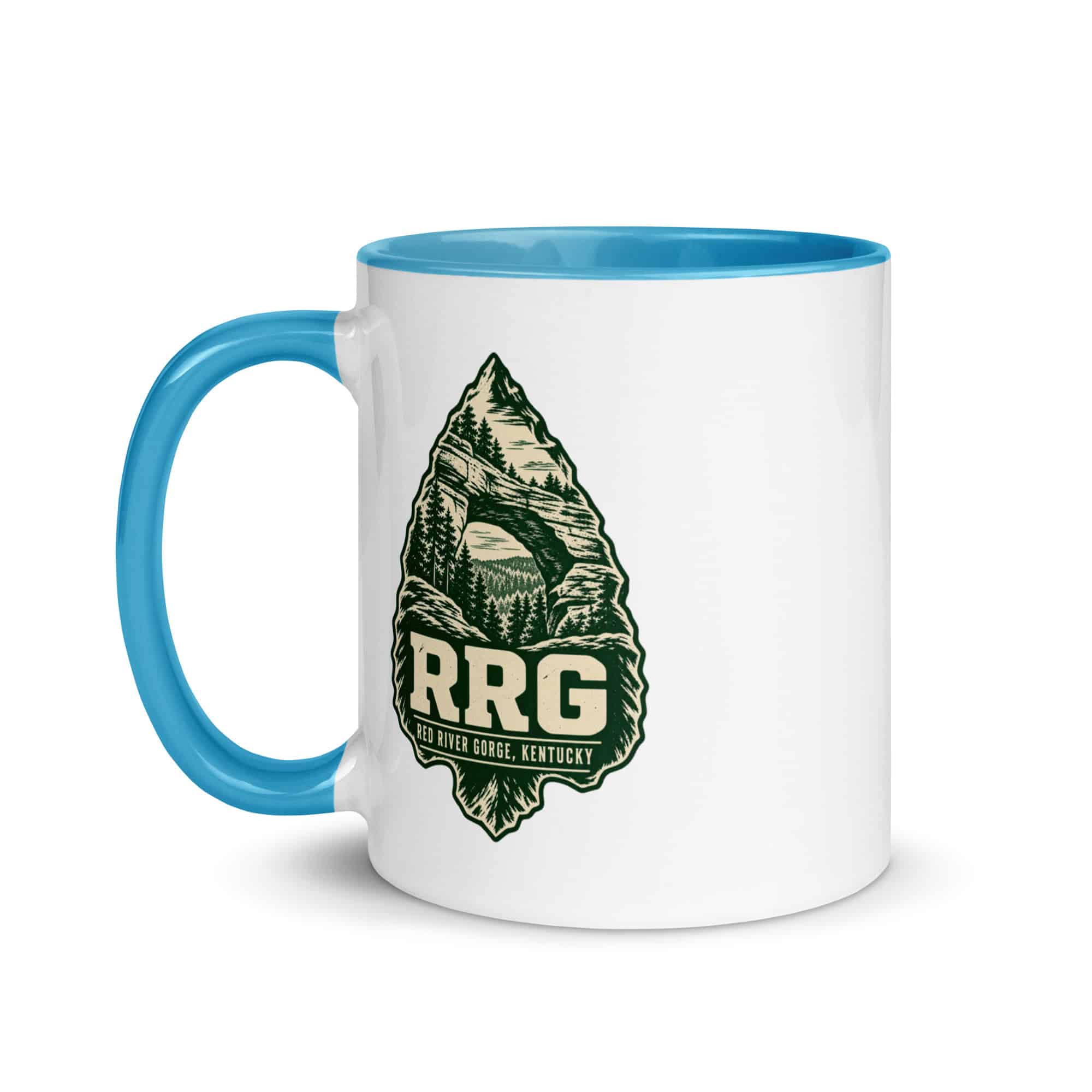 Red River Gorge Color Inside Coffee Mug: RRG, Forest Ink Stamp