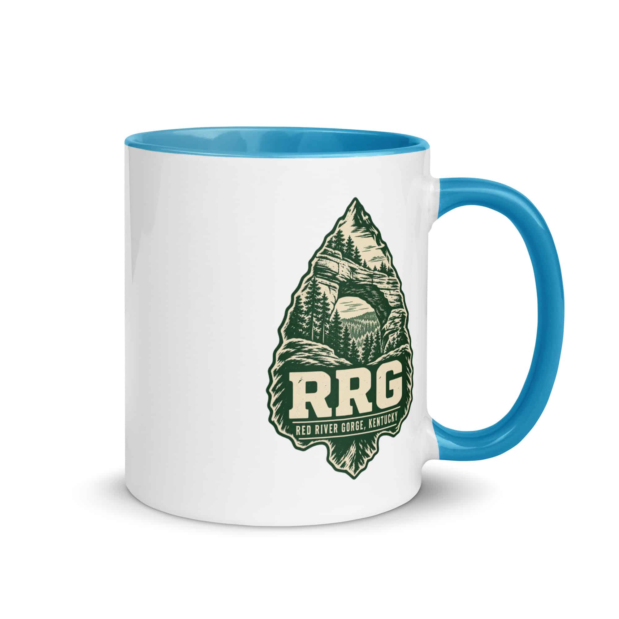 Red River Gorge Color Inside Coffee Mug: RRG, Forest Ink Stamp