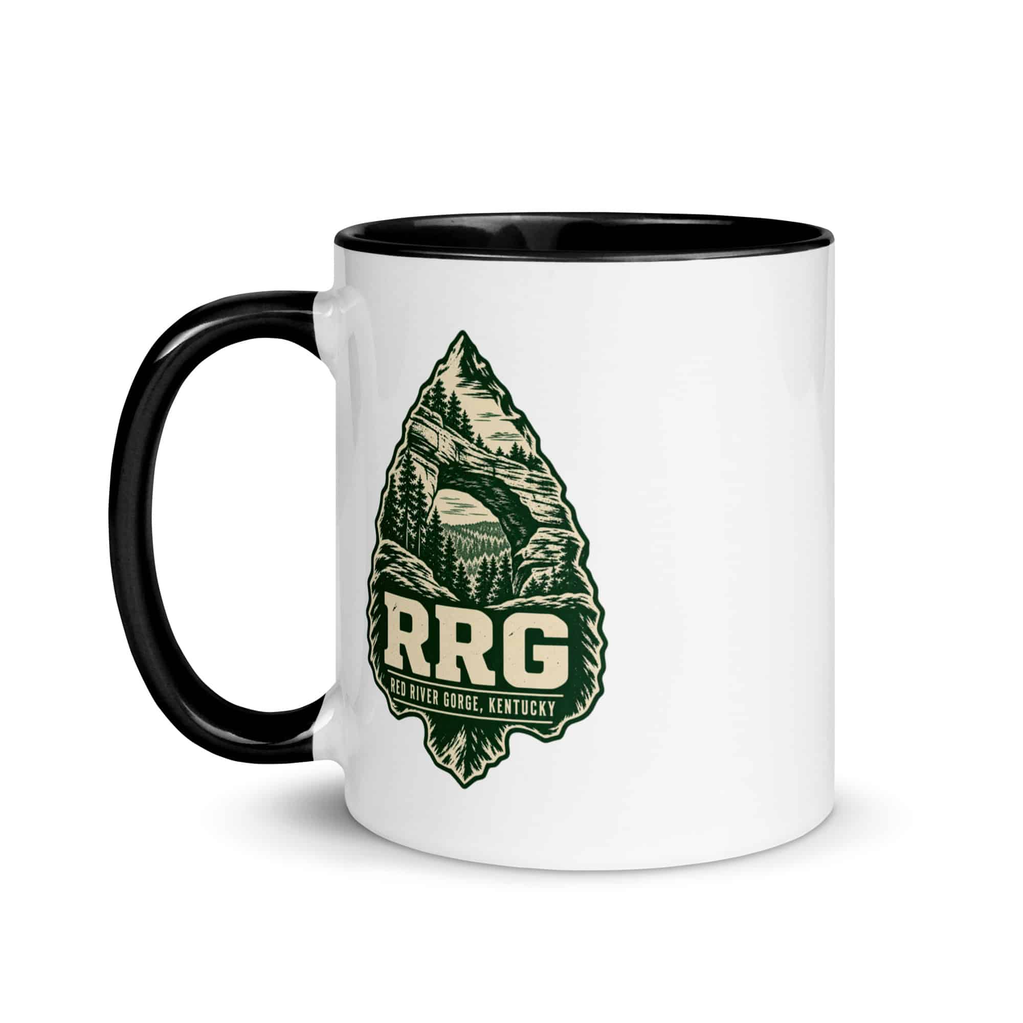 Red River Gorge Color Inside Coffee Mug: RRG, Forest Ink Stamp