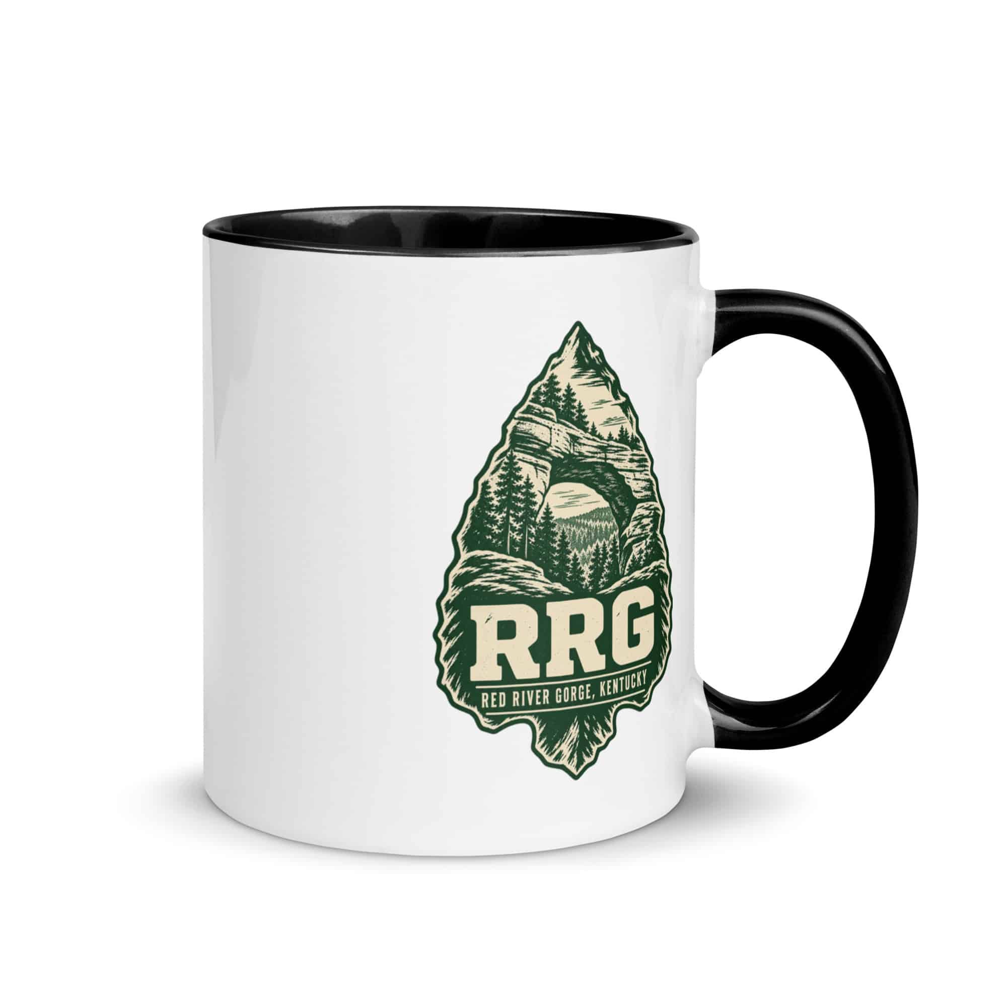 Red River Gorge Color Inside Coffee Mug: RRG, Forest Ink Stamp