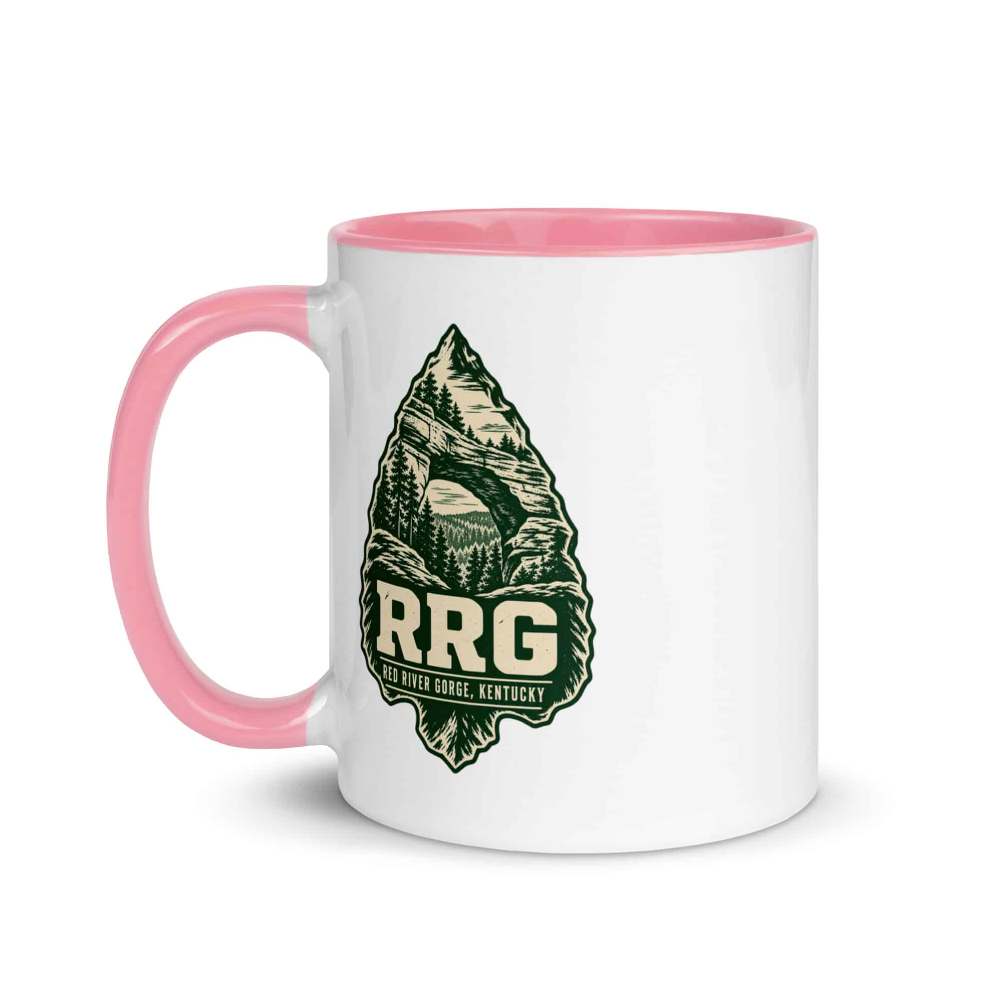 Red River Gorge Color Inside Coffee Mug: RRG, Forest Ink Stamp
