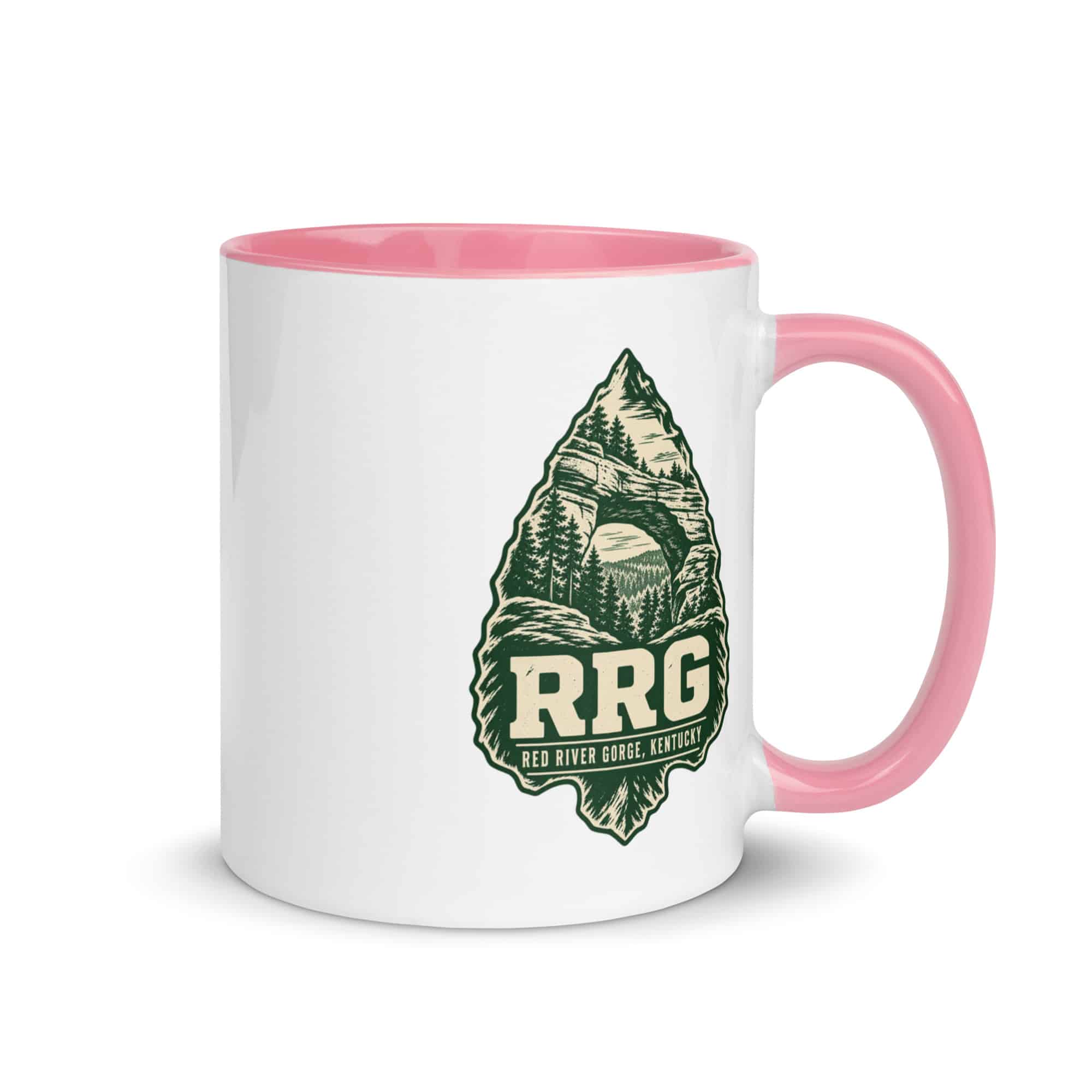 Red River Gorge Color Inside Coffee Mug: RRG, Forest Ink Stamp