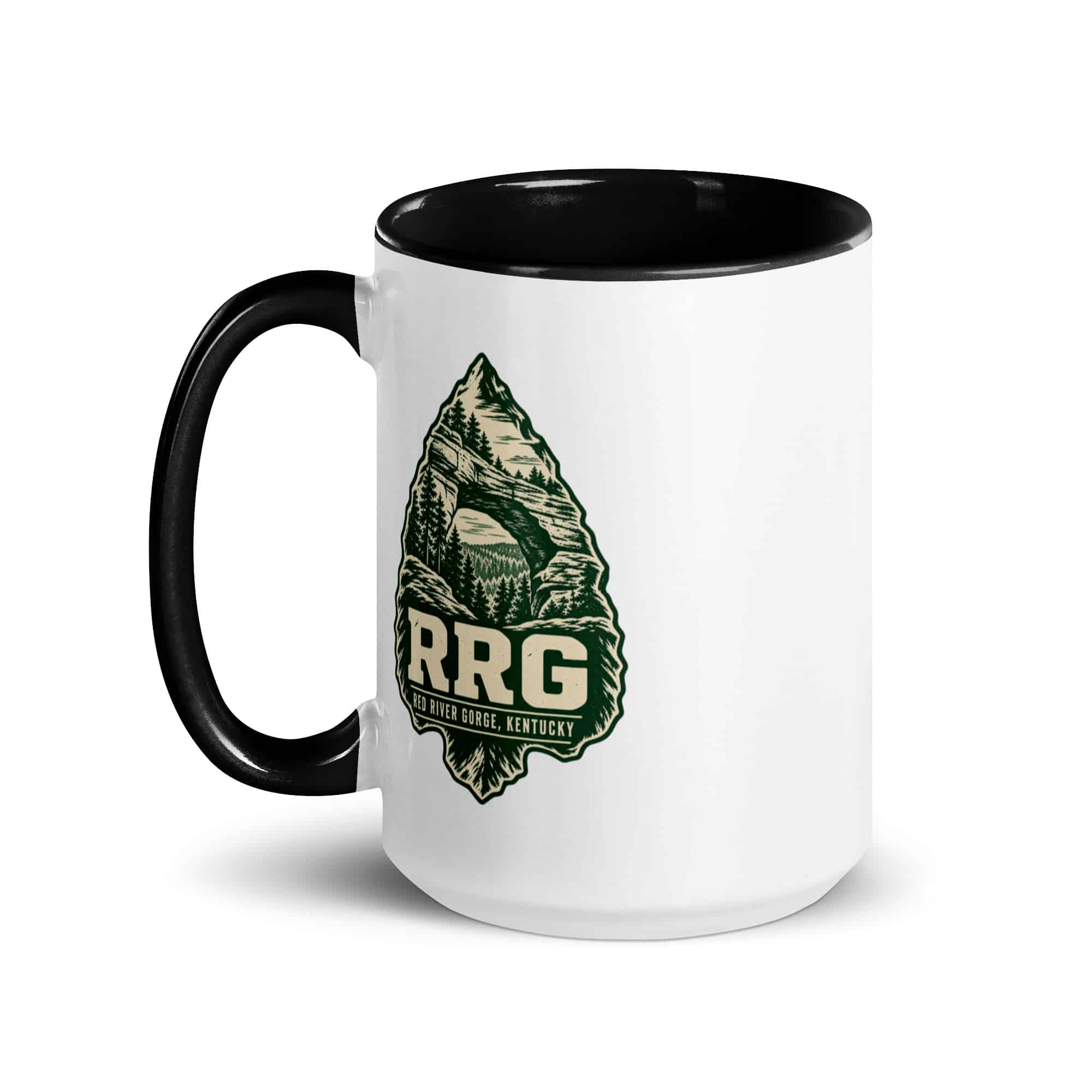 Red River Gorge Color Inside Coffee Mug: RRG, Forest Ink Stamp