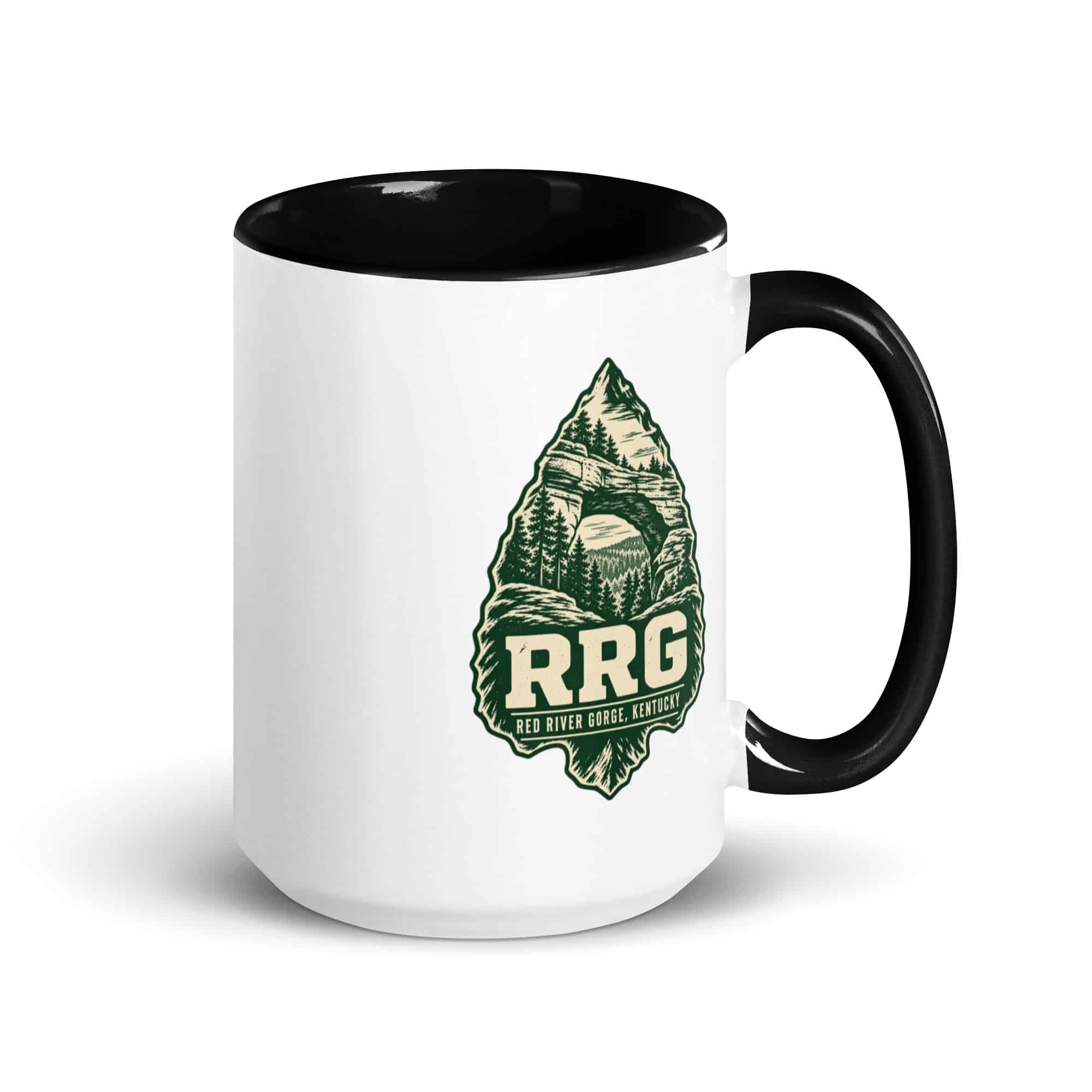 Red River Gorge Color Inside Coffee Mug: RRG, Forest Ink Stamp