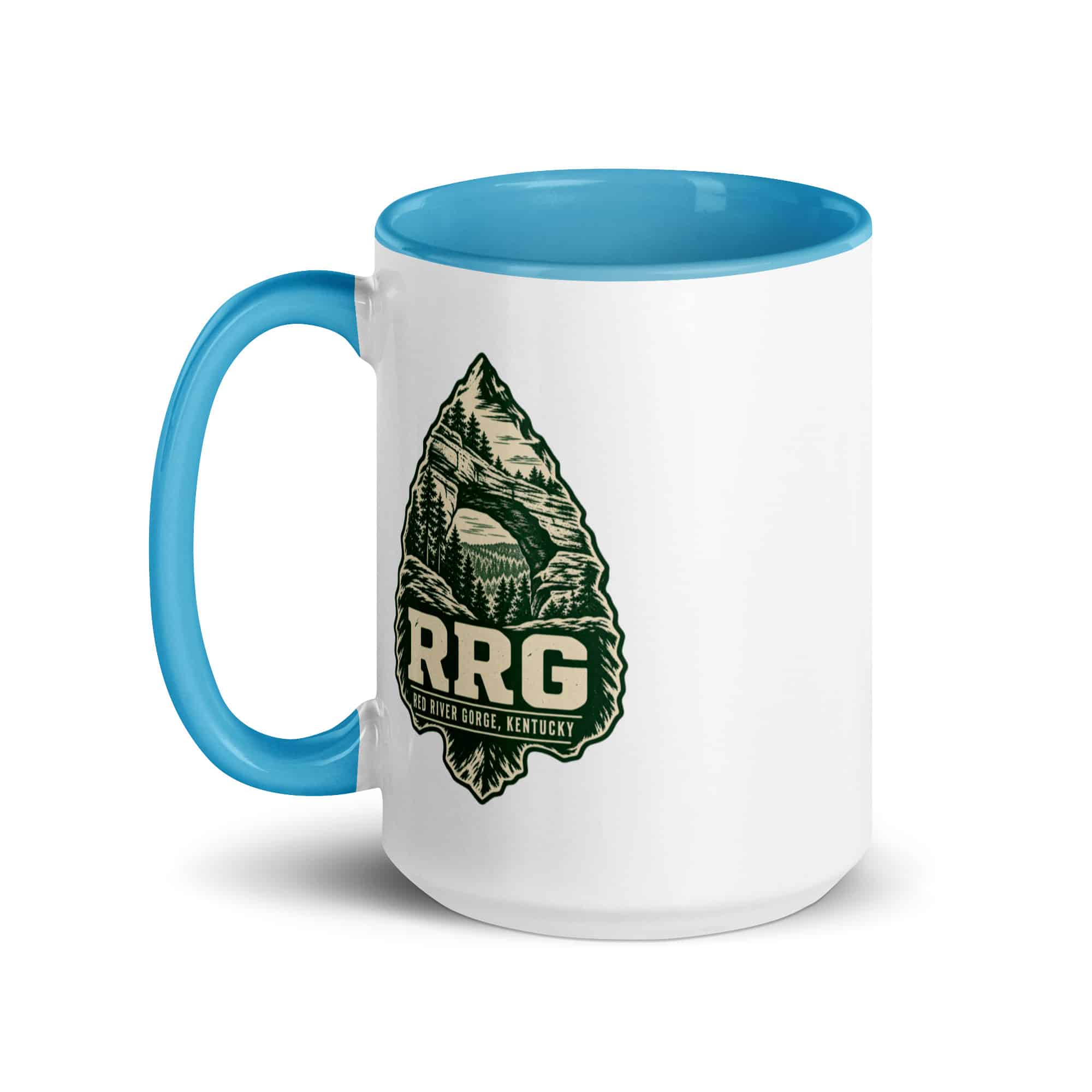 Red River Gorge Color Inside Coffee Mug: RRG, Forest Ink Stamp