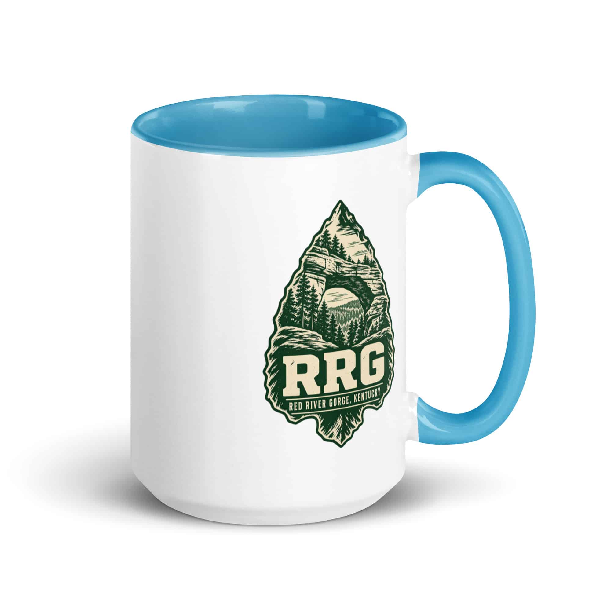 Red River Gorge Color Inside Coffee Mug: RRG, Forest Ink Stamp