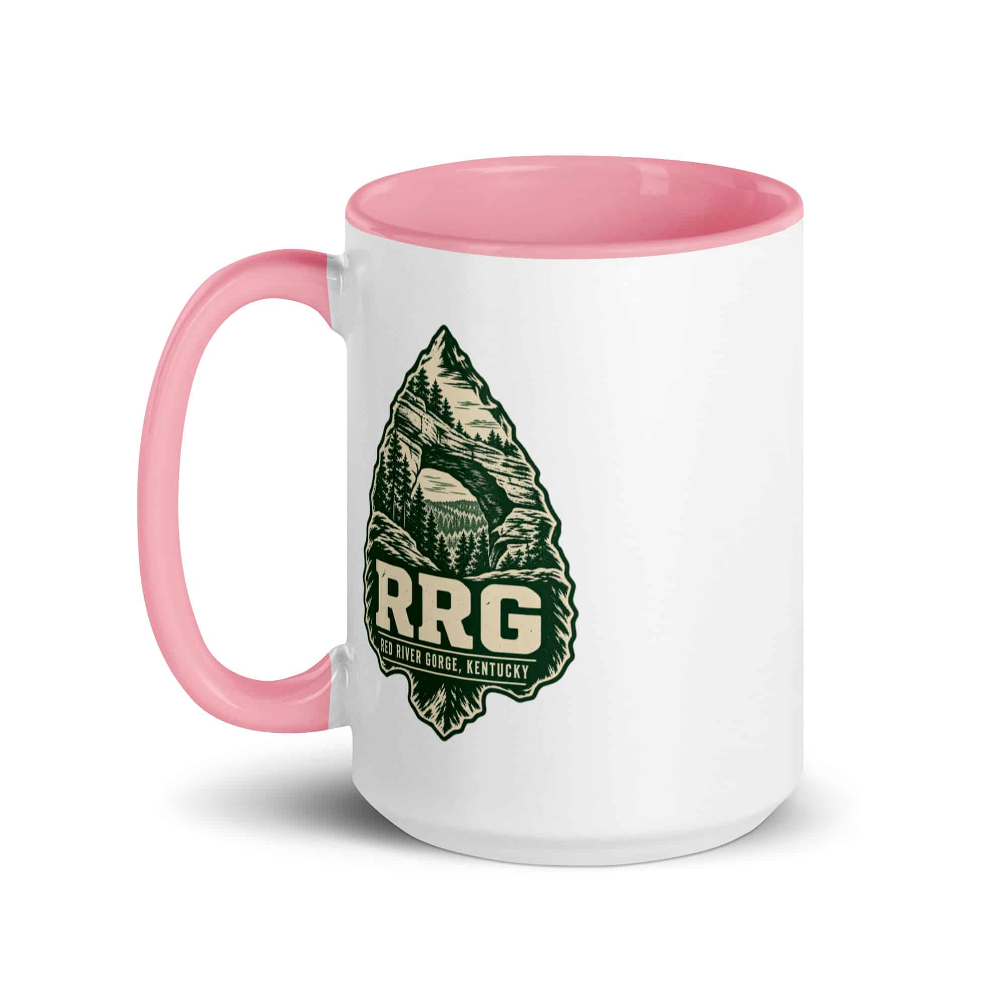 Red River Gorge Color Inside Coffee Mug: RRG, Forest Ink Stamp