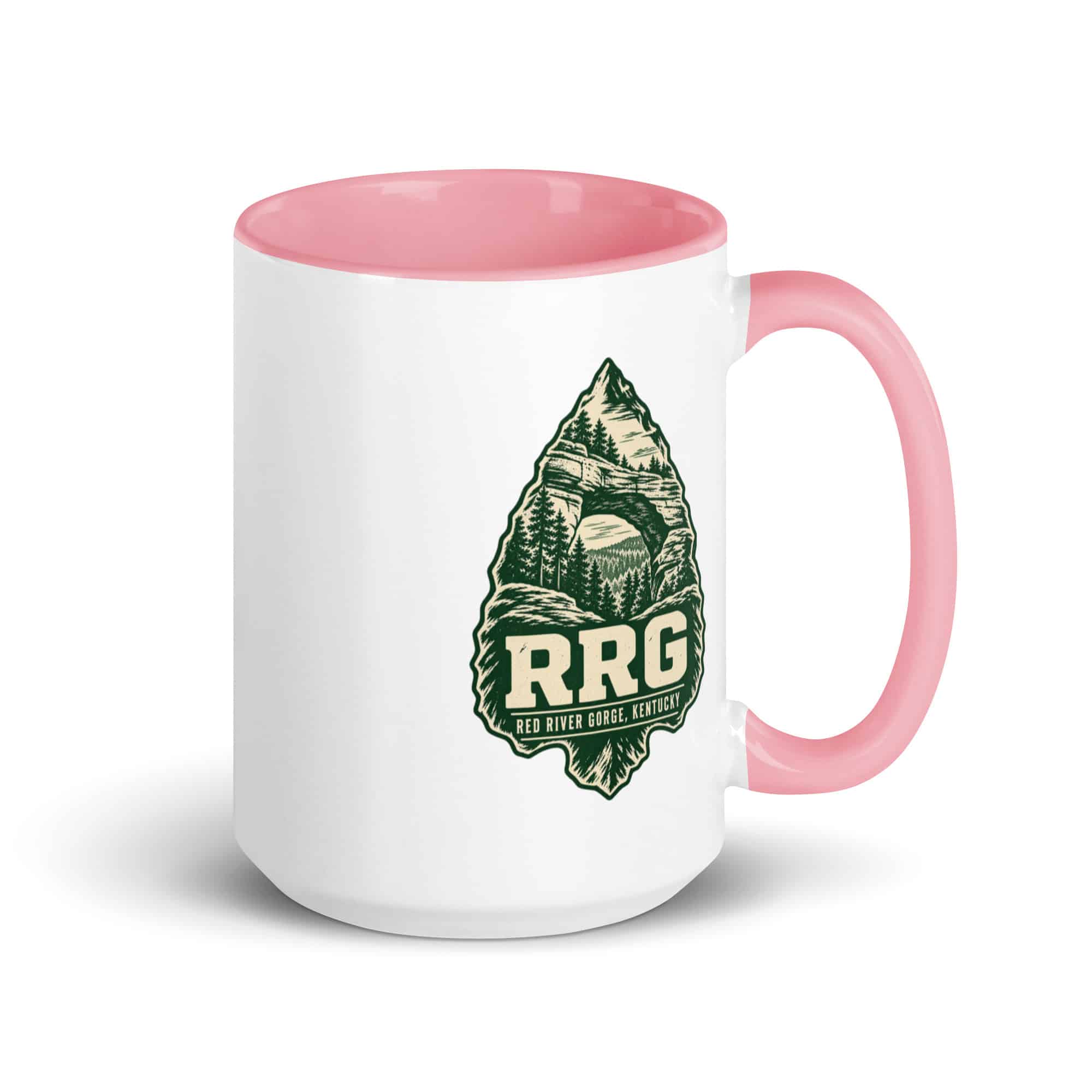 Red River Gorge Color Inside Coffee Mug: RRG, Forest Ink Stamp