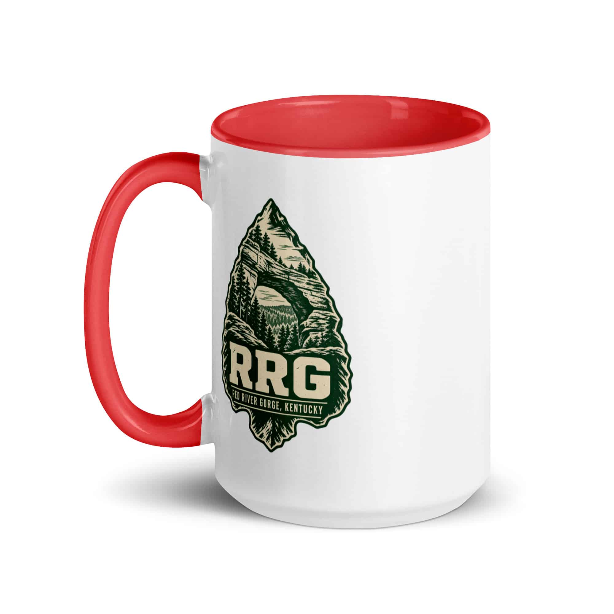 Red River Gorge Color Inside Coffee Mug: RRG, Forest Ink Stamp