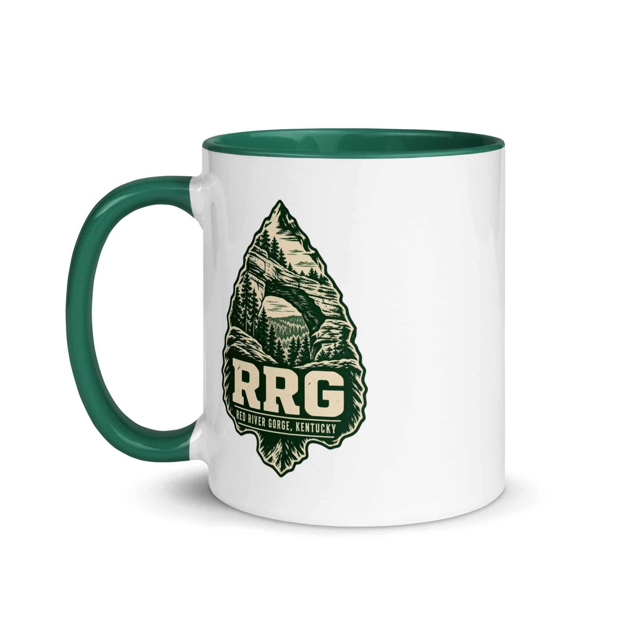 Red River Gorge Color Inside Coffee Mug: RRG, Forest Ink Stamp