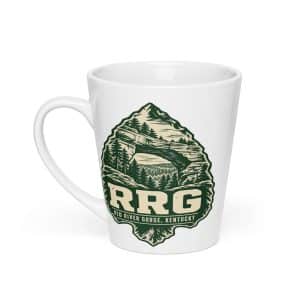 Red River Gorge Latte Mug: RRG, Forest Ink Stamp - 12 oz - Main