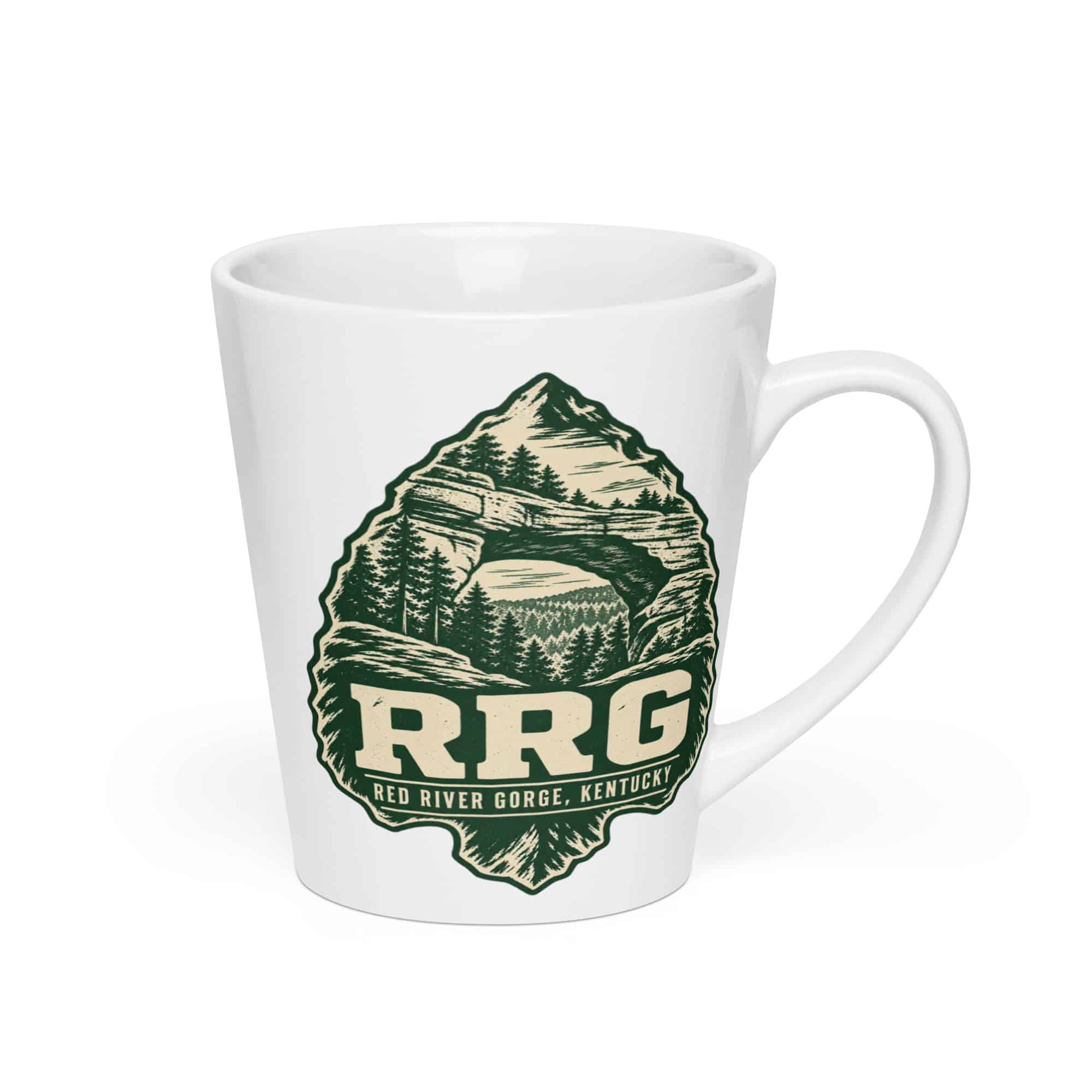 Red River Gorge Latte Mug: RRG, Forest Ink Stamp