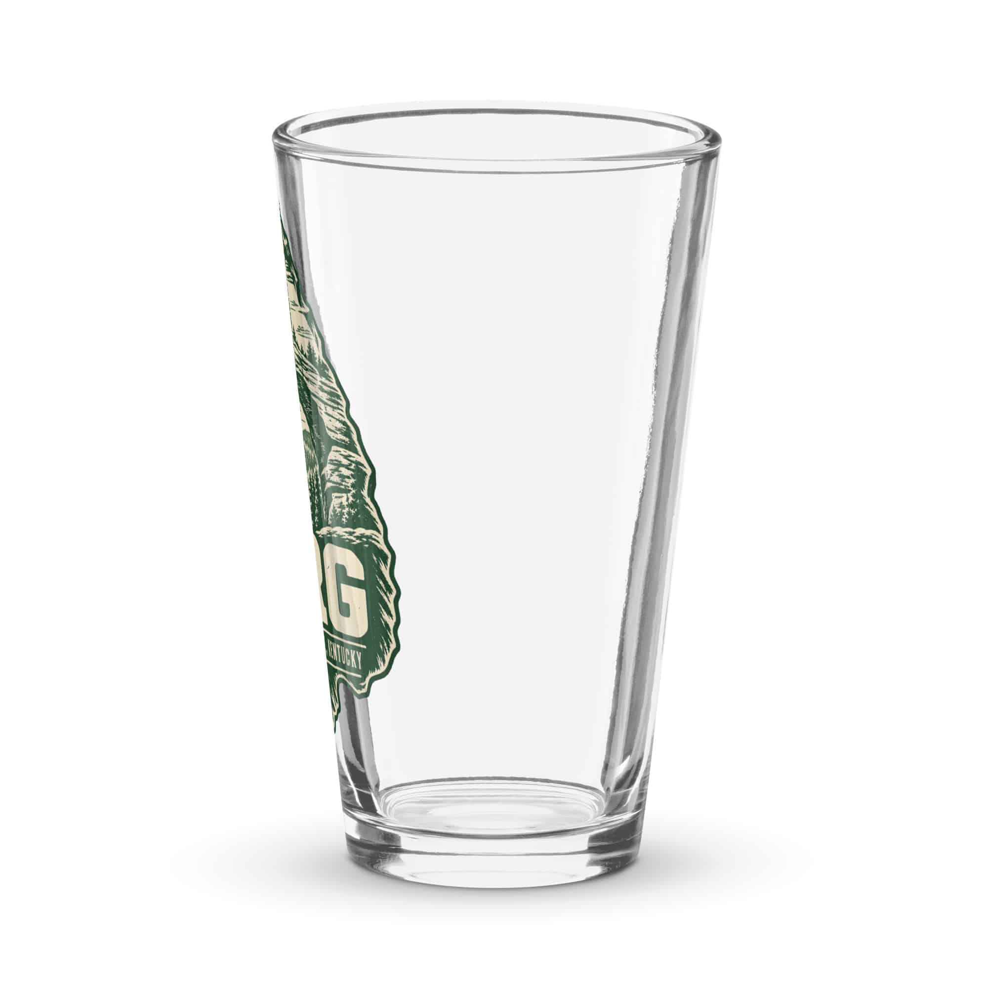 Red River Gorge Pint Glass: RRG, Forest Ink Stamp