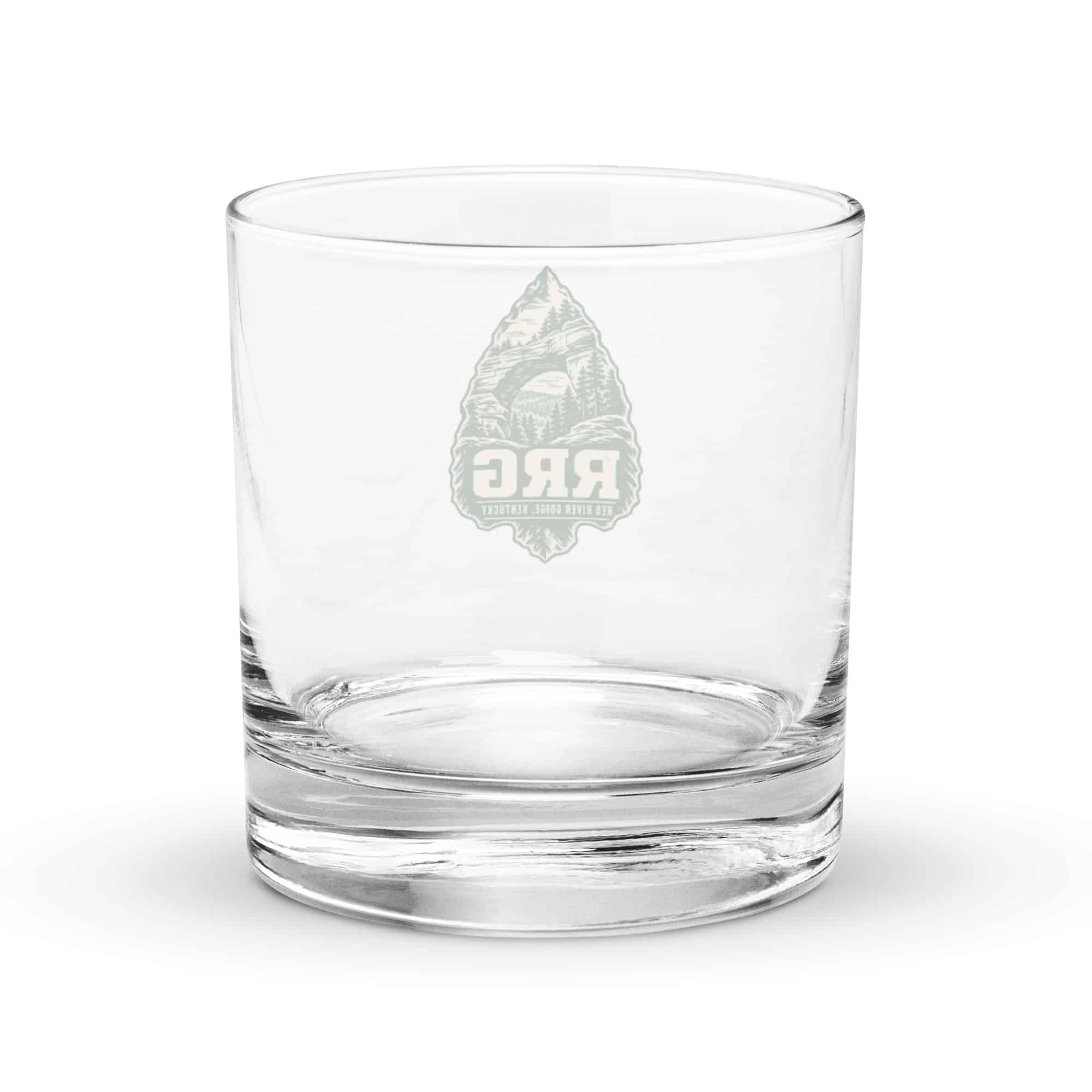 Red River Gorge Rocks Glass: RRG, Forest Ink Stamp