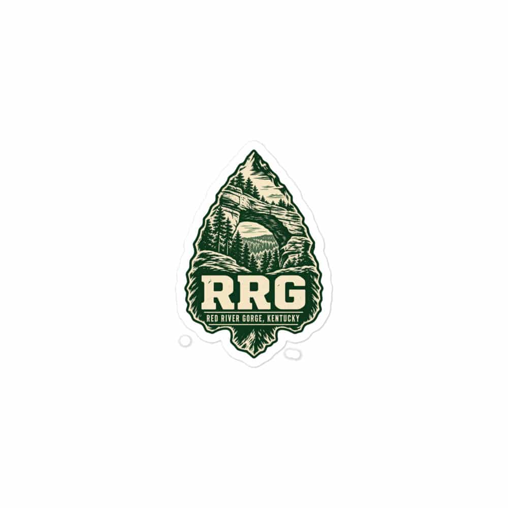 Red River Gorge Vinyl Sticker: RRG, Forest Ink Stamp
