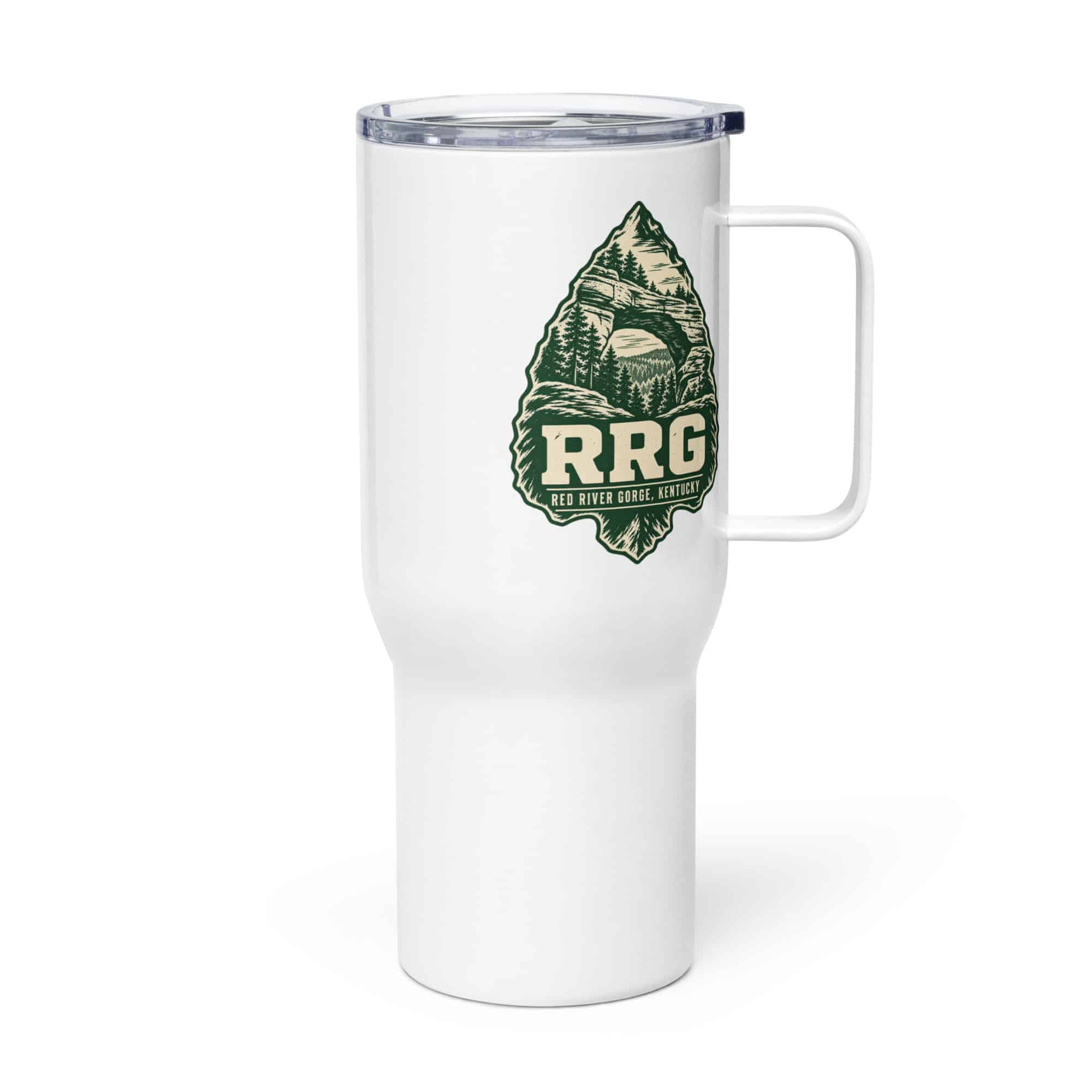 Red River Gorge Travel Mug: RRG, Forest Ink Stamp