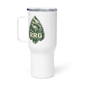Red River Gorge Travel Mug: RRG, Forest Ink Stamp - 25 oz - Main