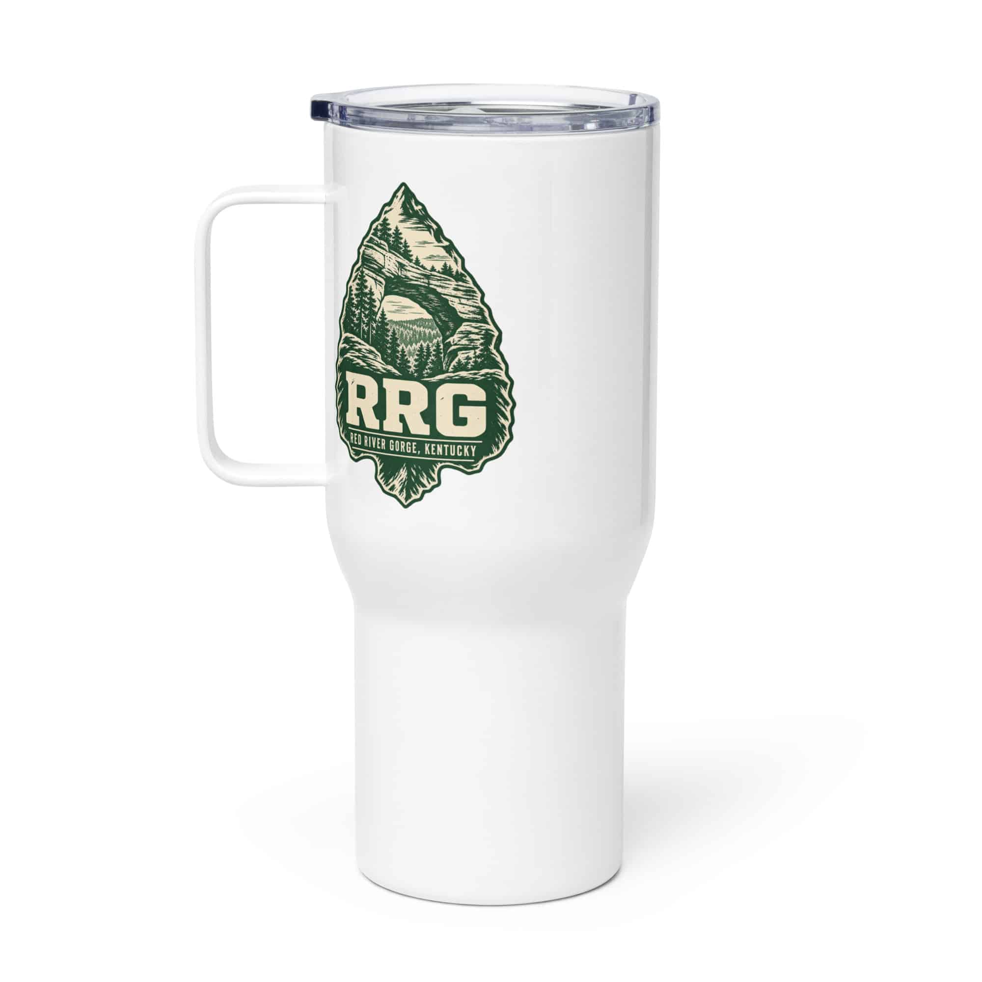 Red River Gorge Travel Mug: RRG, Forest Ink Stamp