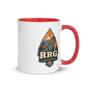 Red River Gorge Color Inside Coffee Mug: RRG, Scenic Shield Badge - 11 oz - Main