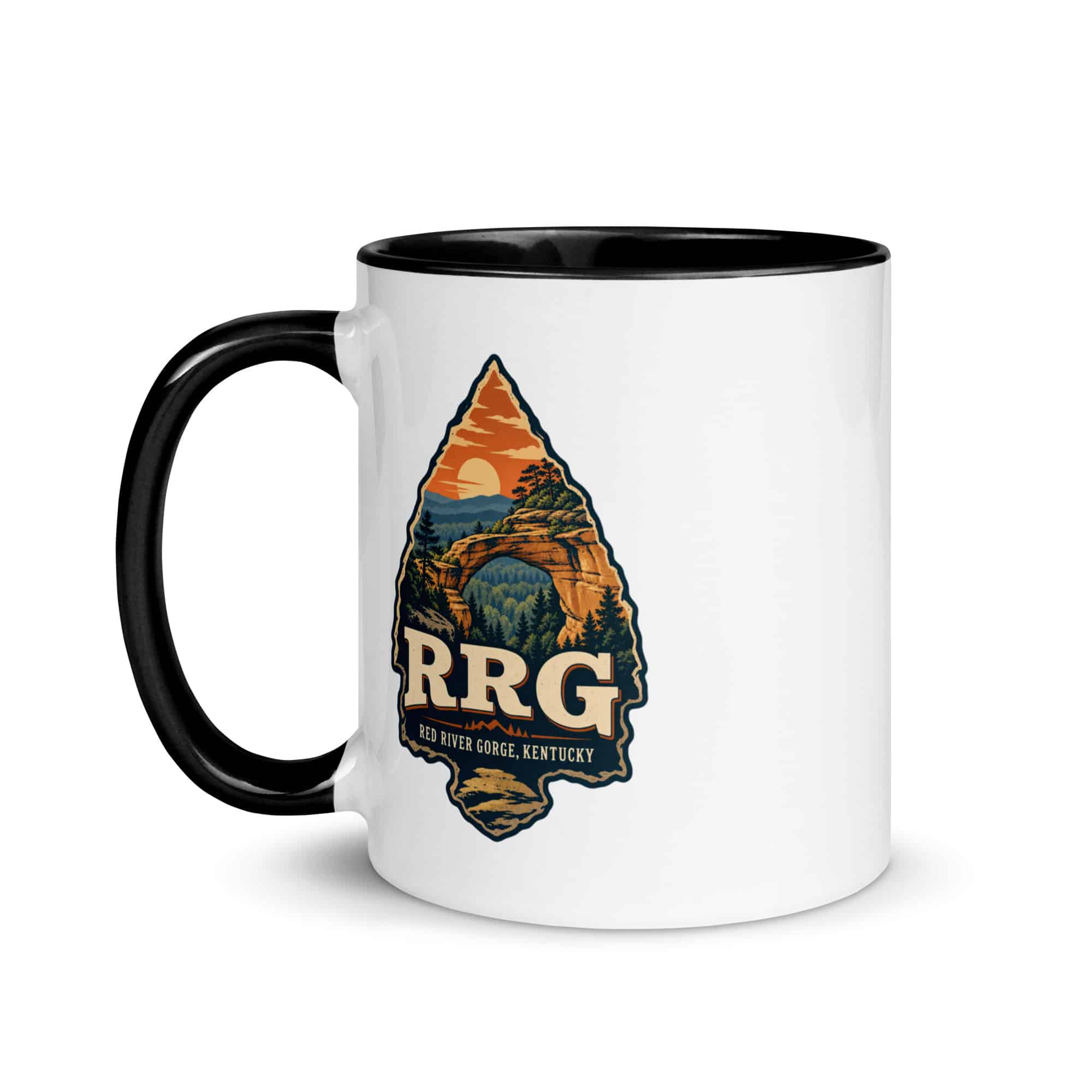 Red River Gorge Color Inside Coffee Mug: RRG, Scenic Shield Badge