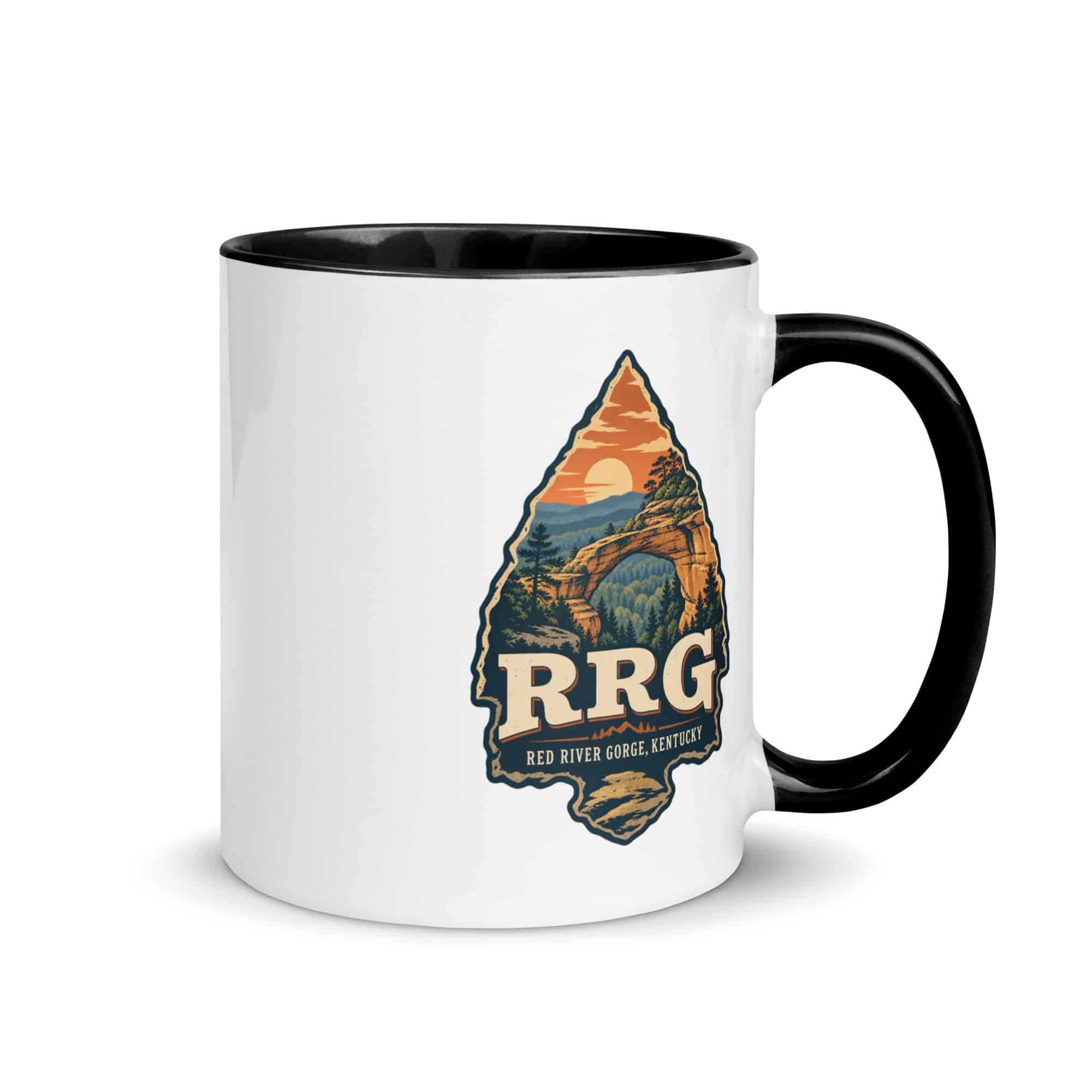 Red River Gorge Color Inside Coffee Mug: RRG, Scenic Shield Badge