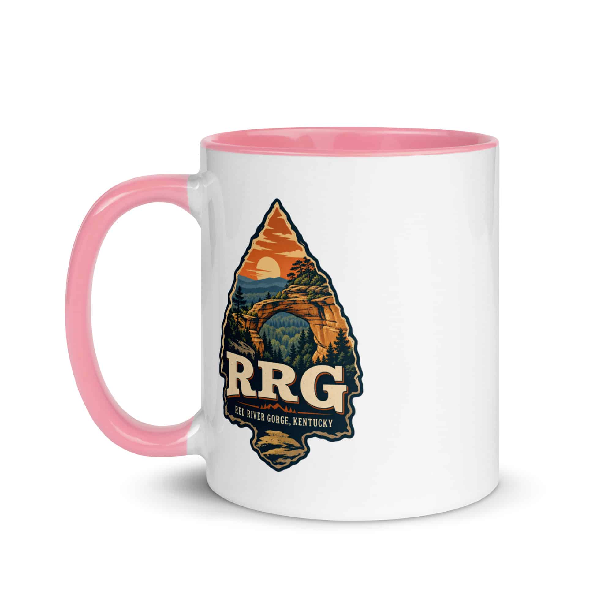 Red River Gorge Color Inside Coffee Mug: RRG, Scenic Shield Badge