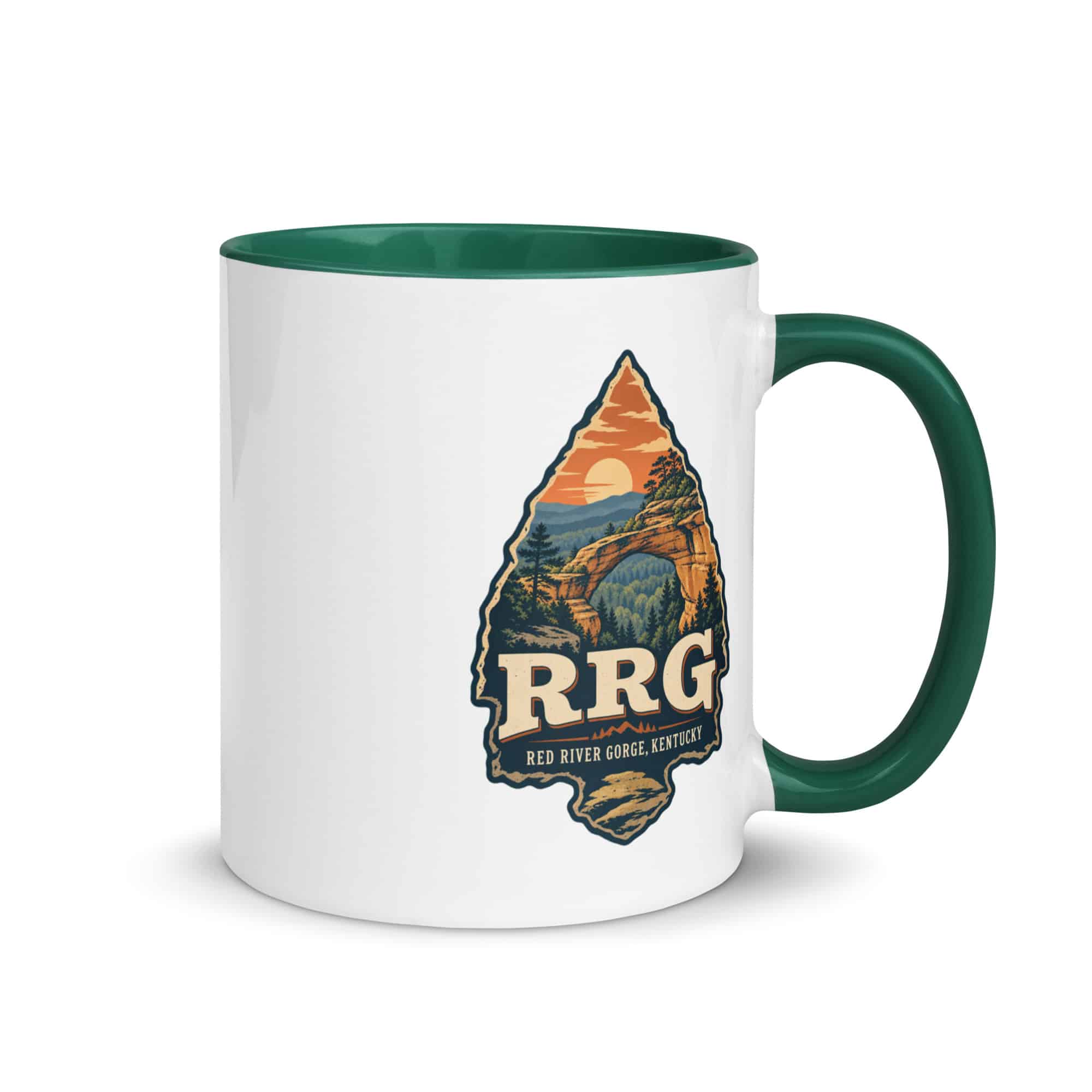 Red River Gorge Color Inside Coffee Mug: RRG, Scenic Shield Badge