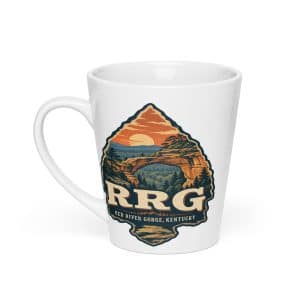 Red River Gorge Latte Mug: RRG, Scenic Shield Badge - 12 oz - Main