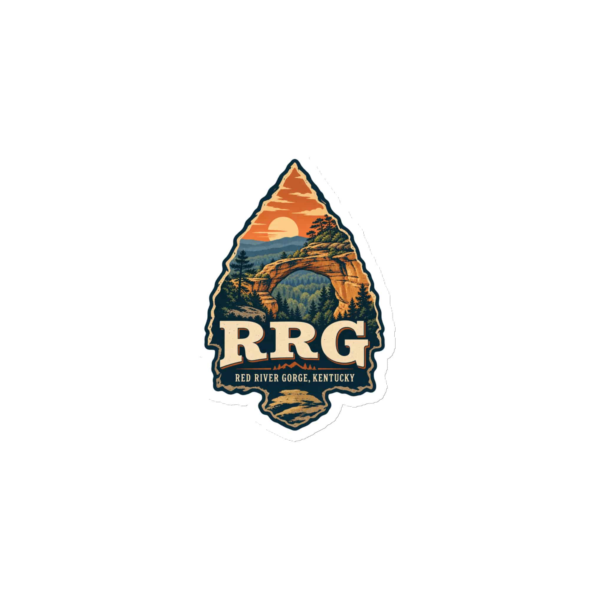 Red River Gorge Die-Cut Magnet: RRG, Scenic Shield Badge