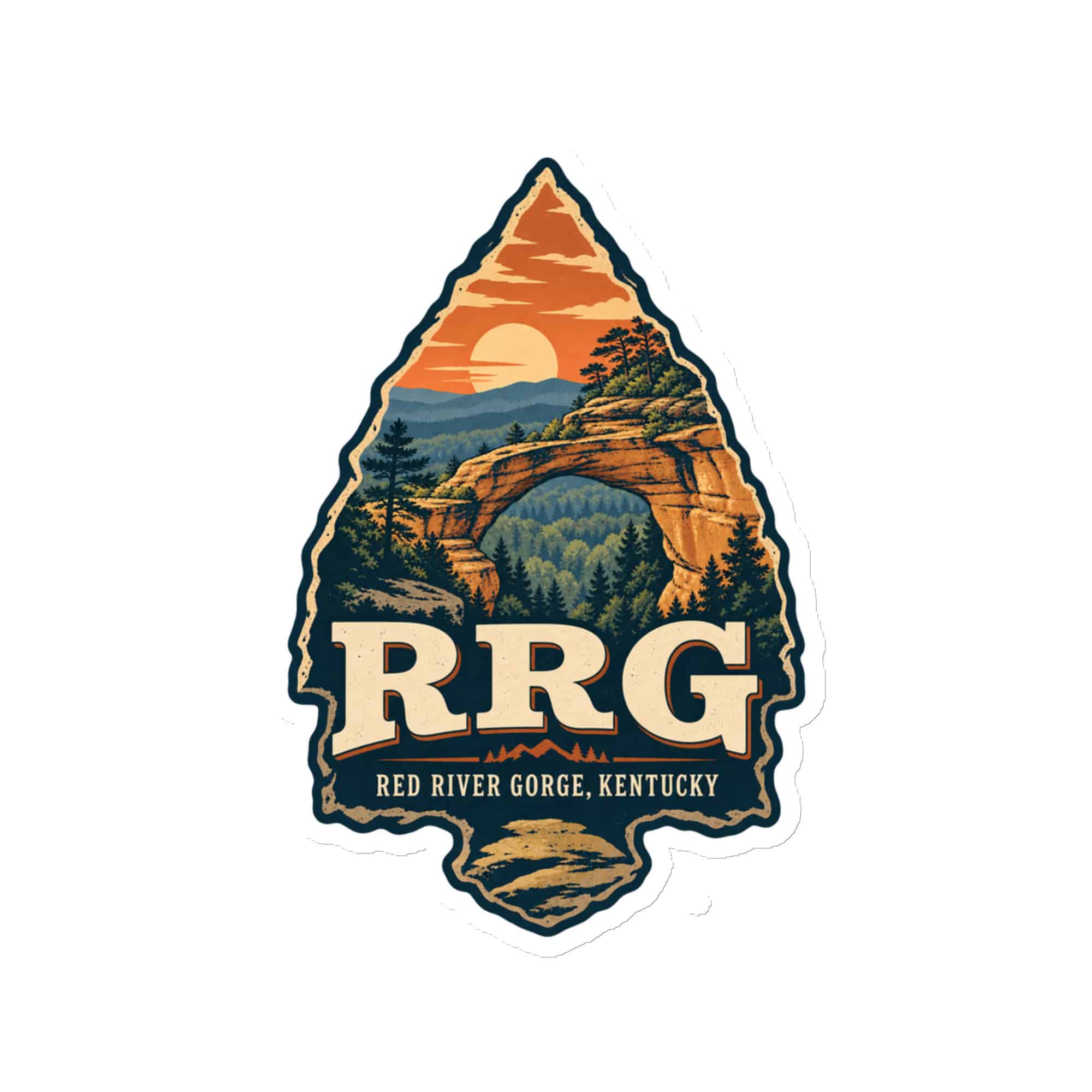 Red River Gorge Die-Cut Magnet: RRG, Scenic Shield Badge