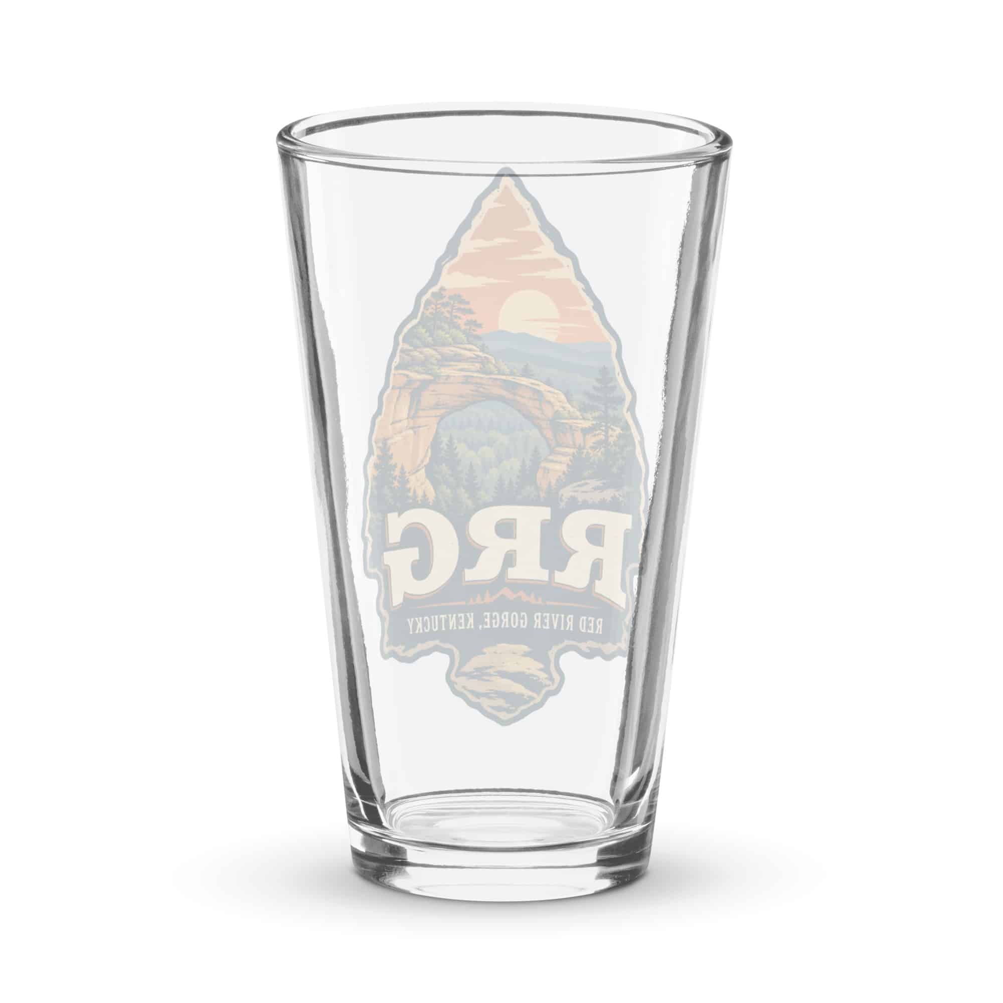 Red River Gorge Pint Glass: RRG, Scenic Shield Badge
