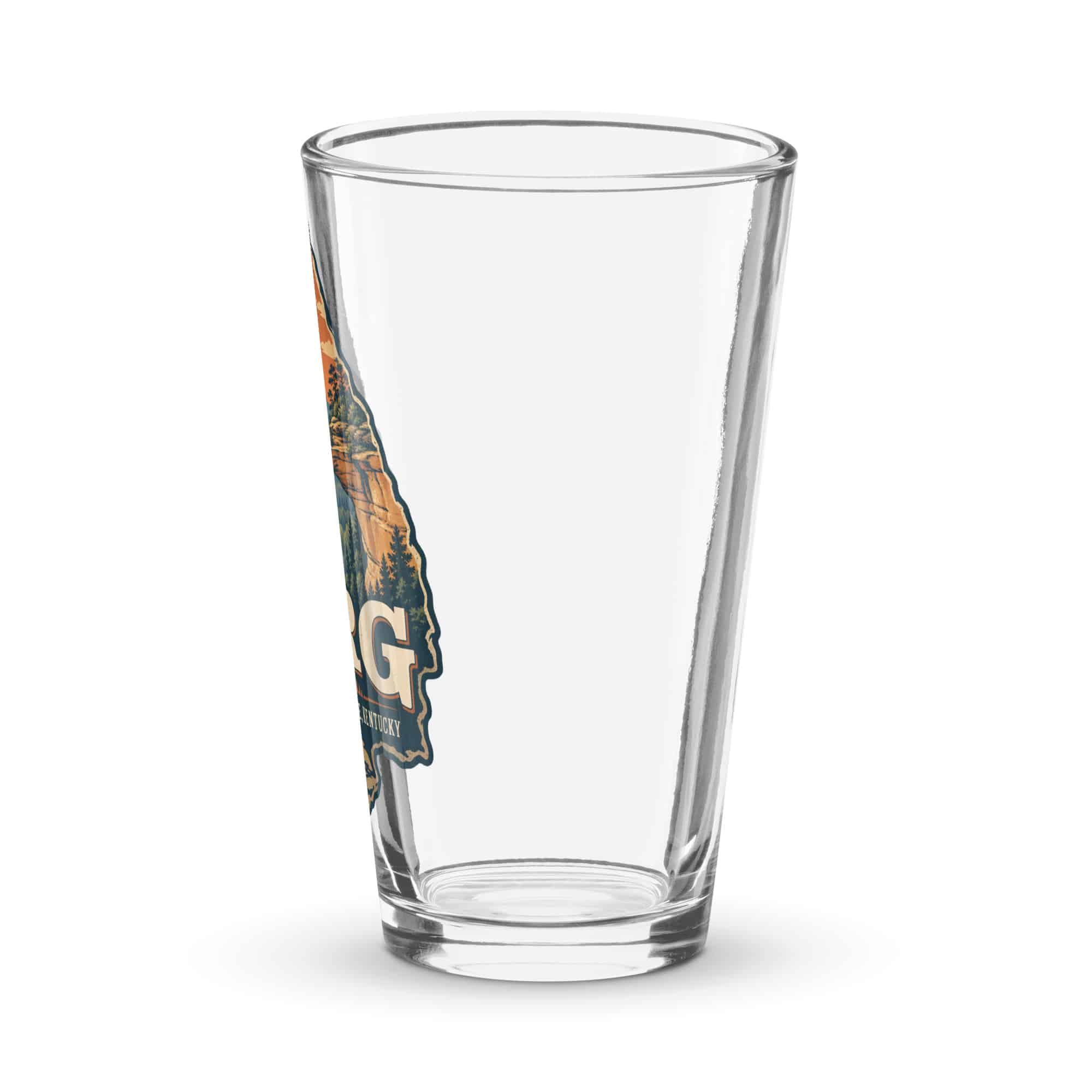 Red River Gorge Pint Glass: RRG, Scenic Shield Badge