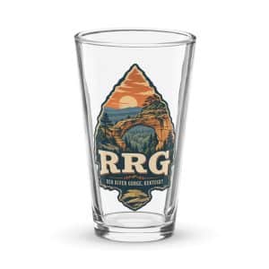Red River Gorge Pint Glass: RRG, Scenic Shield Badge - 16 oz - Main