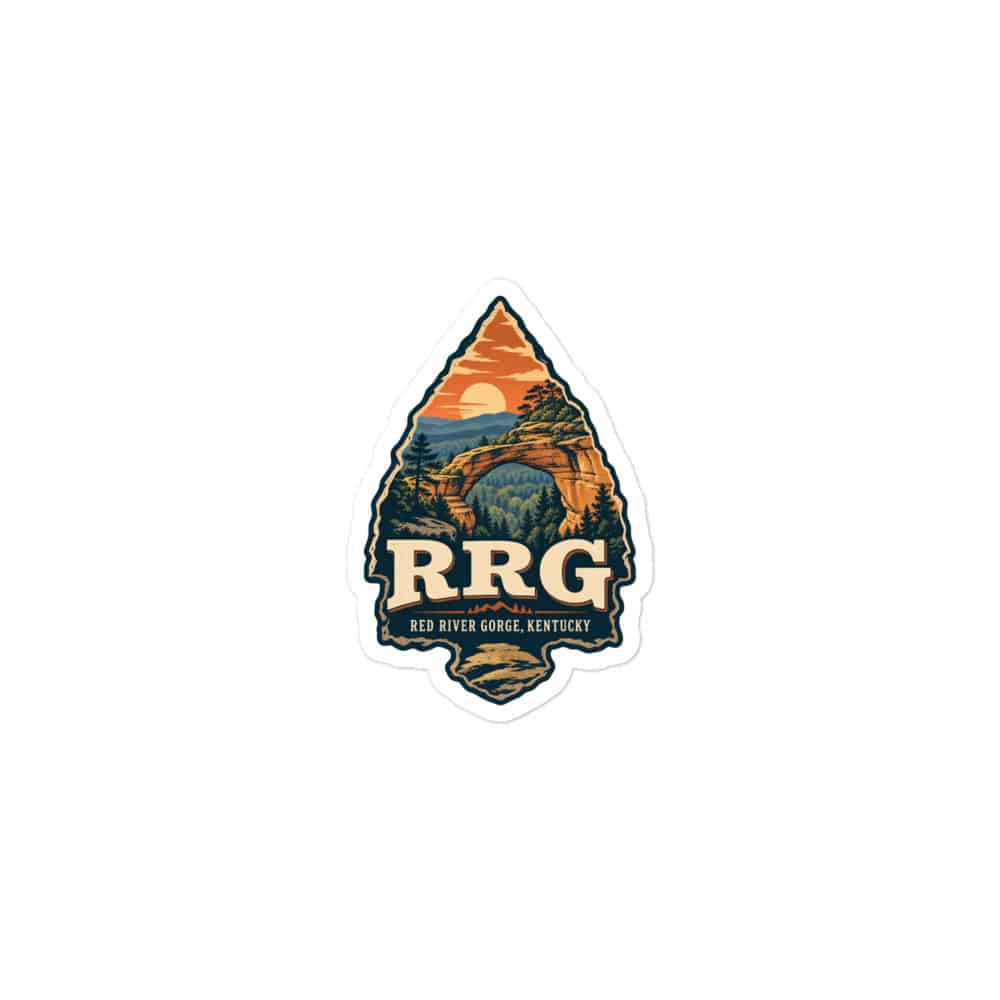 Red River Gorge Vinyl Sticker: RRG, Scenic Shield Badge