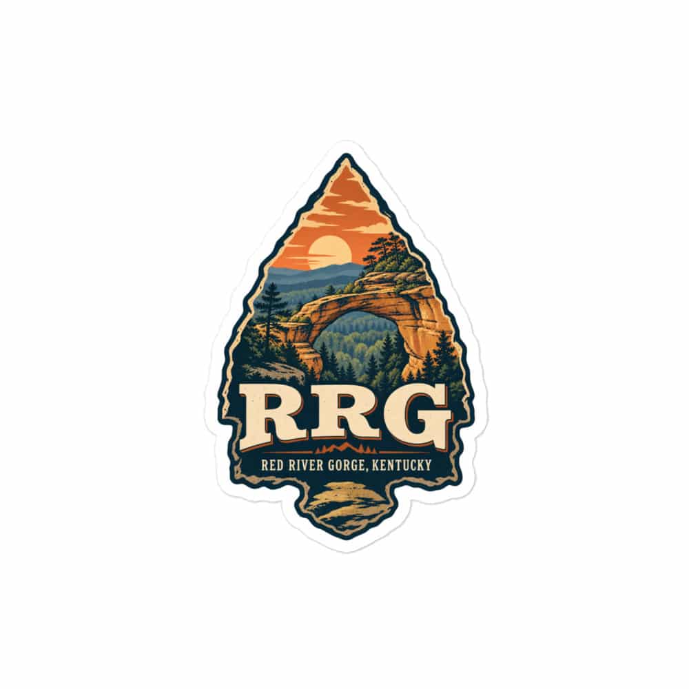 Red River Gorge Vinyl Sticker: RRG, Scenic Shield Badge