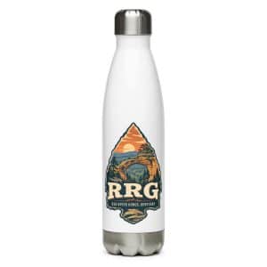 Red River Gorge Stainless Steel Water Bottle: RRG, Scenic Shield Badge - 17 oz - Main