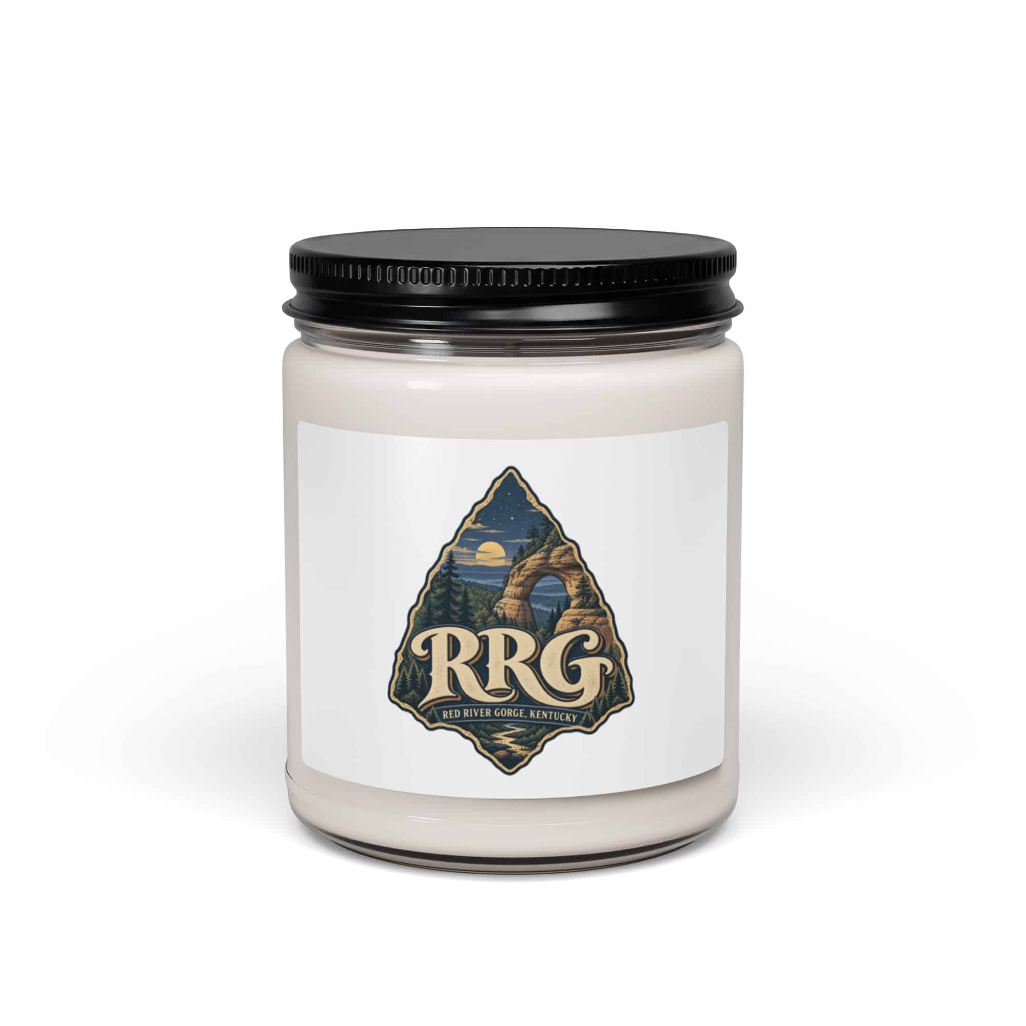 Red River Gorge Soy Wax Candle: RRG, Woodland Scenic Lettering