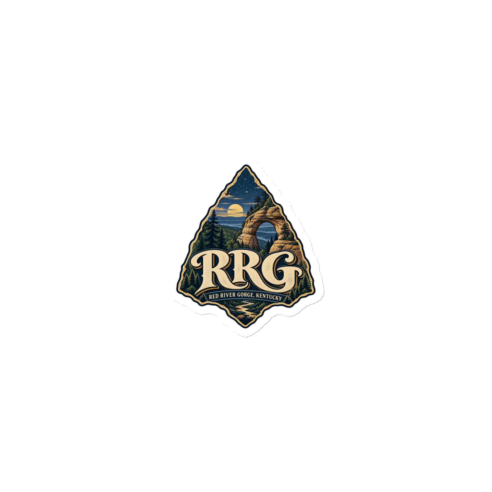 Red River Gorge Die-Cut Magnet: RRG, Woodland Scenic Lettering